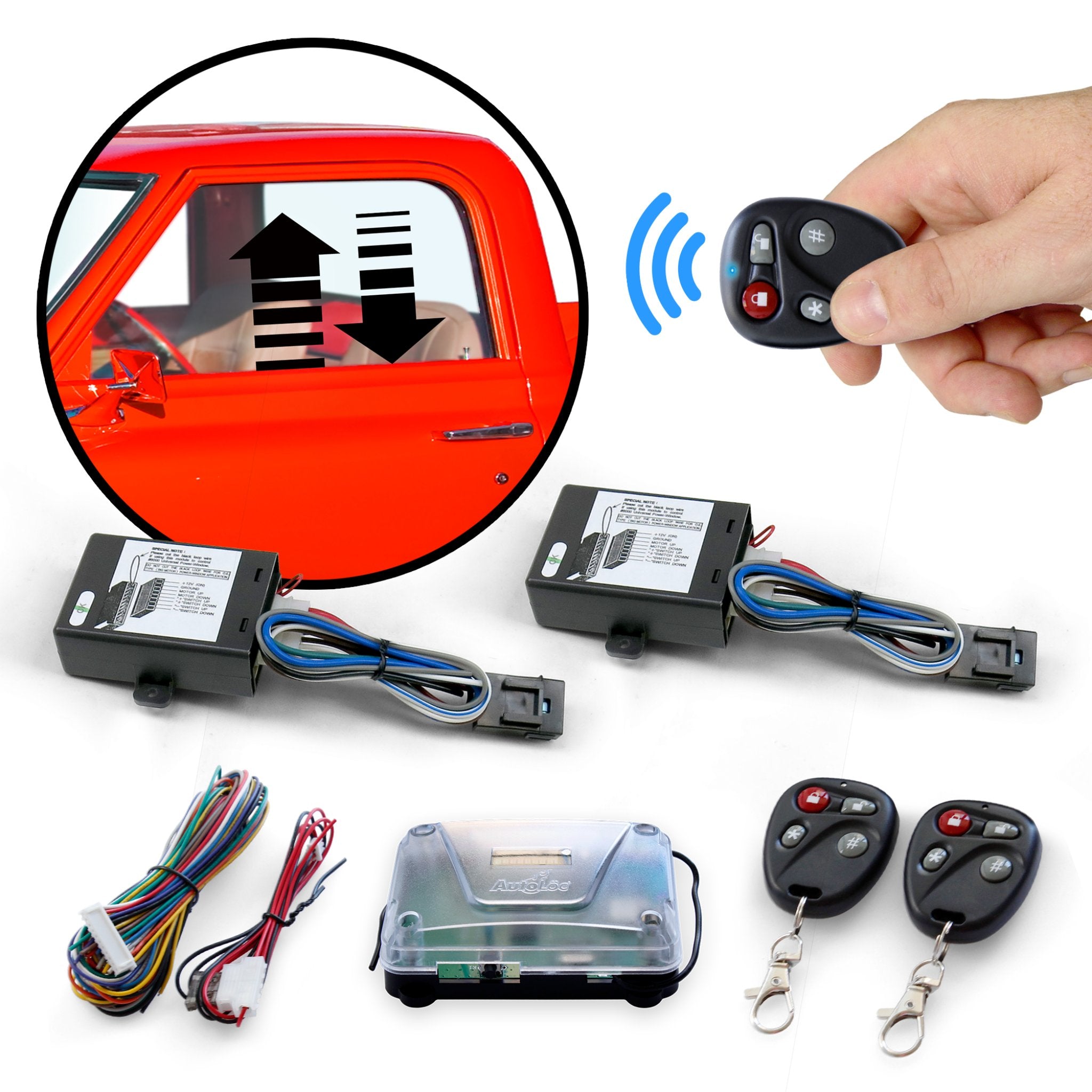 1953-1964 Ferrari 250 One Touch Remote Power Window Control Conversion Kit Keyless Entry System