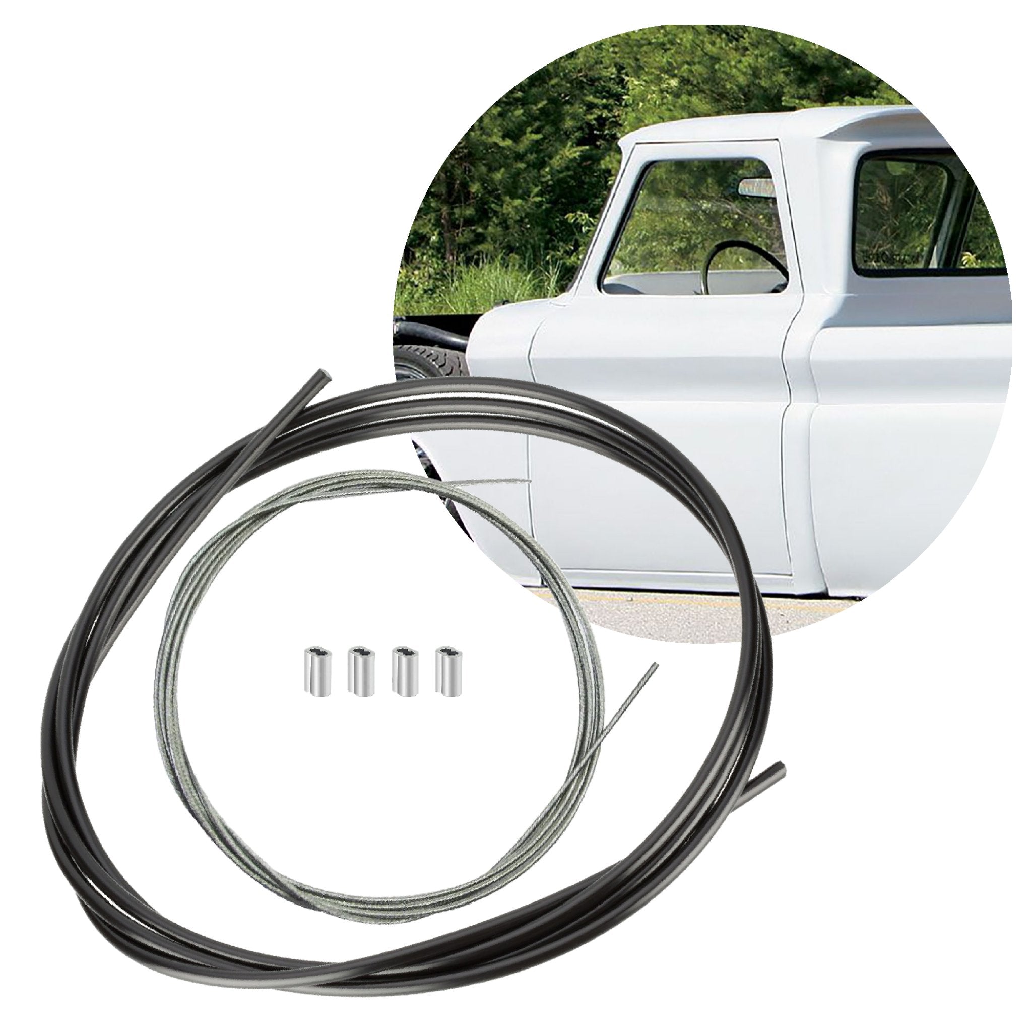 1925-1928 Hupmobile Model E 10' Shaved Door Latch Cable Extension Kit w/ Housing for Trunk Hood Solenoid