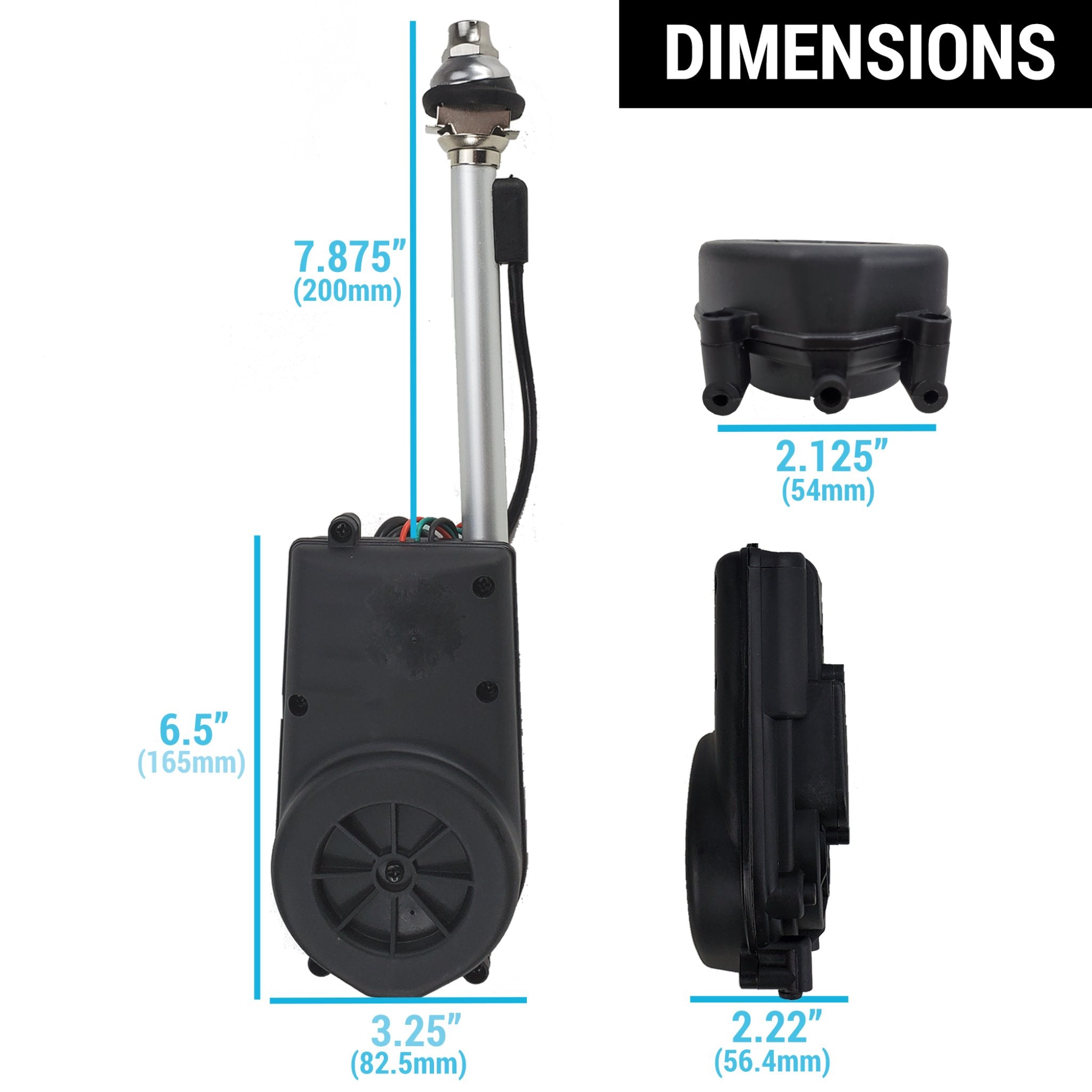 Reemplazo de antena eléctrica cromada AM FM de 12 V 1969 – 1970 Mercury Cougar Eliminator