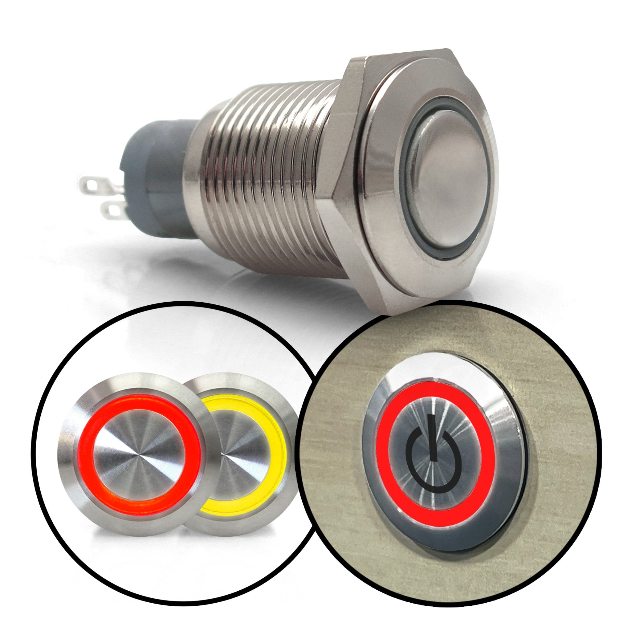 Brushed Billet Metal Push Buttons