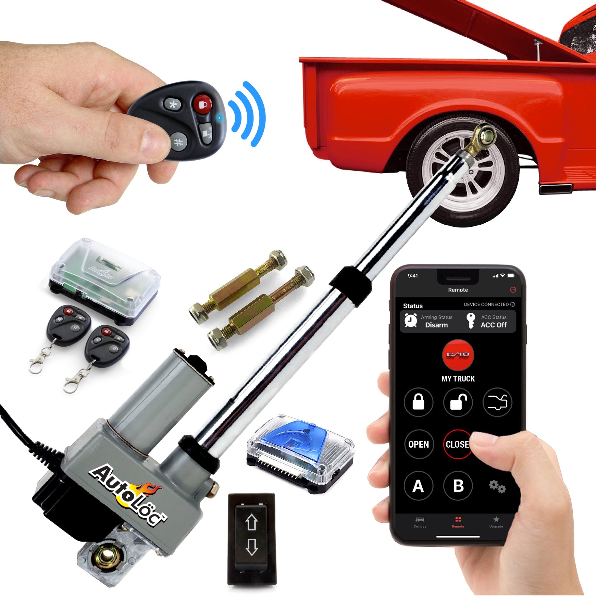 12V Remote Control Power Tonneau Cover Kit w/ Programmable Motor Control Module