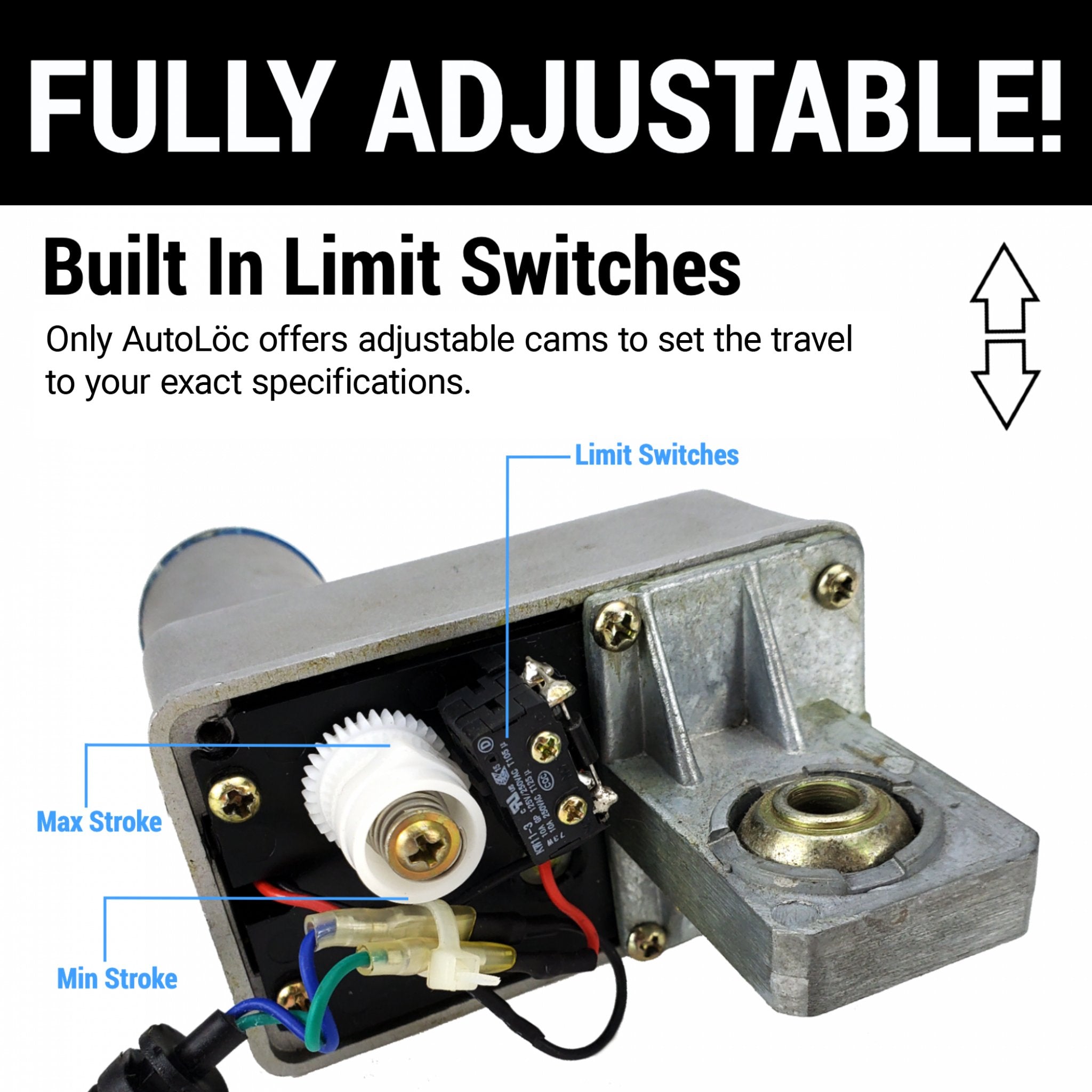 Motor eléctrico de actuador lineal ajustable de 12 voltios y 10" de alta resistencia, capacidad de 200 lb