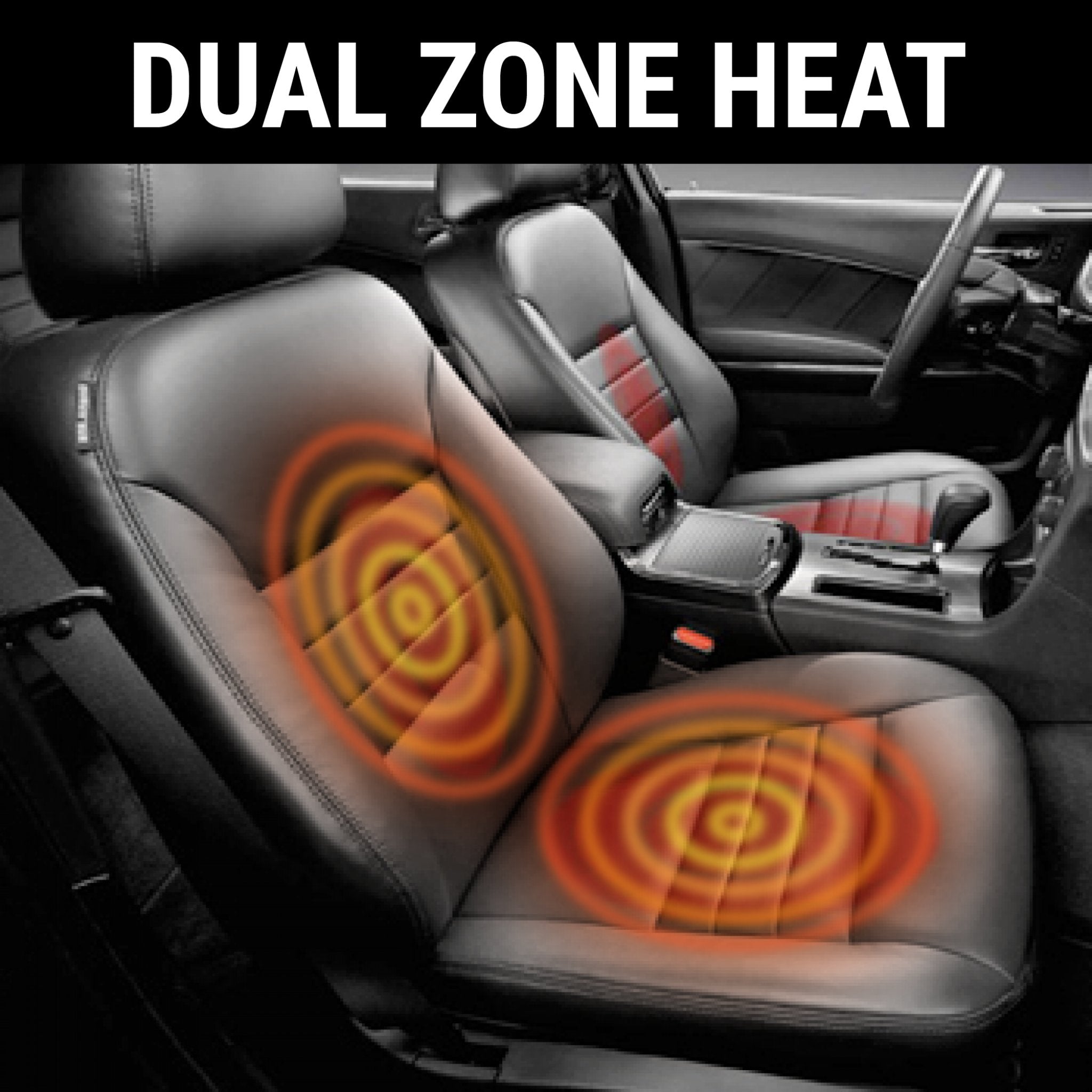 Universal 12V Car Heated Seat Kit 2 Carbon Fiber Elements - Warms 1 Seat & Back