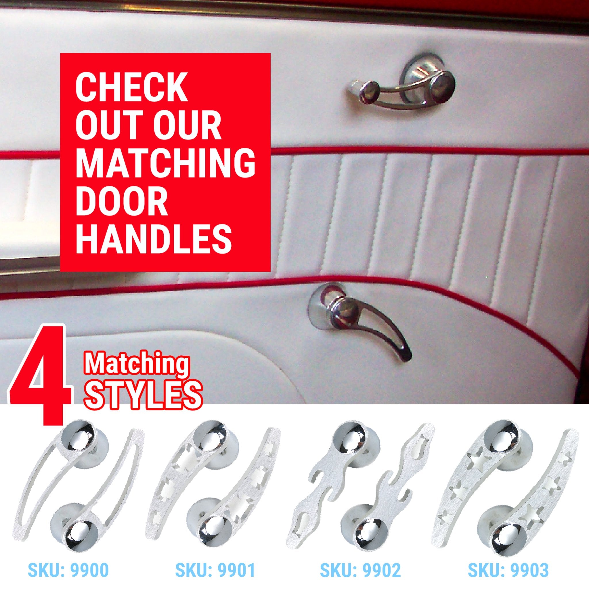1949-1952 Pontiac Torpedo 12V Power Window Billet Crank Switch & Flame Lever Handles Kit , Torpedo