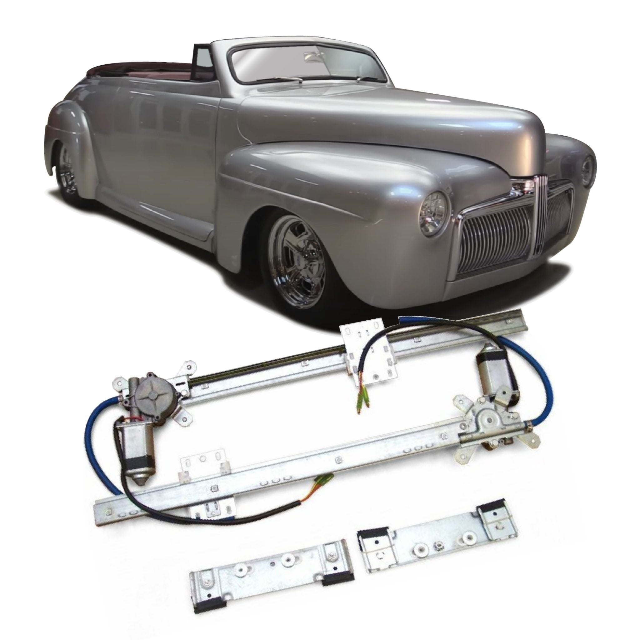 Autoloc 2 Door Electric Power Window Conversion Kit for 1942 Ford Convertible