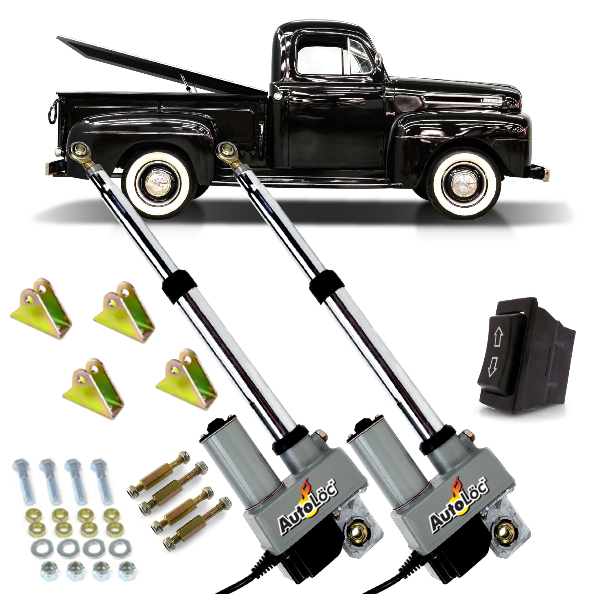 48-52 Ford Truck Power Tonneau Cover Lift Kit Soportes de montaje e interruptor de 3 vías