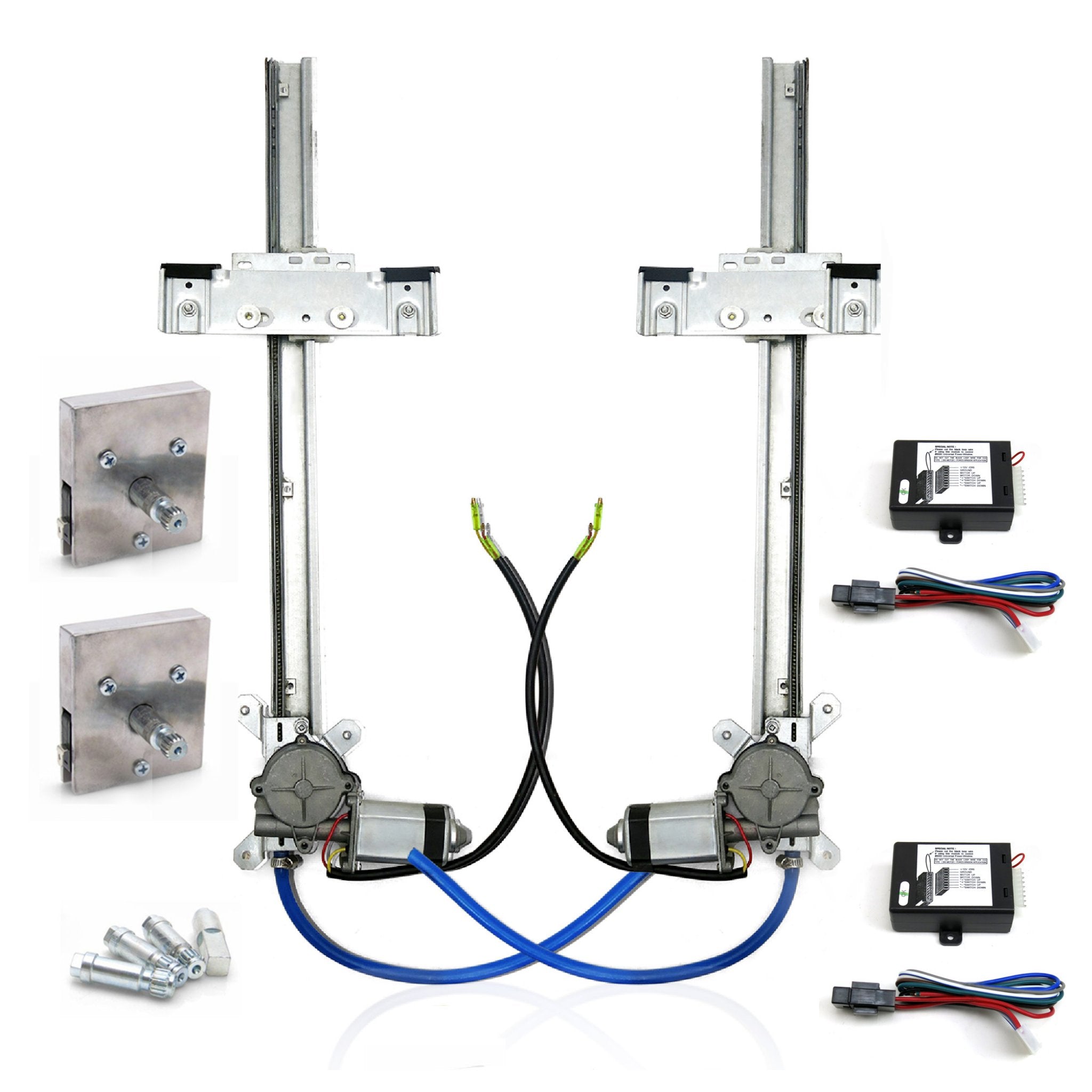 Kit de conversión de elevalunas eléctrico de vidrio plano de 12 V con interruptores de manivela tipo palanquilla de un solo toque