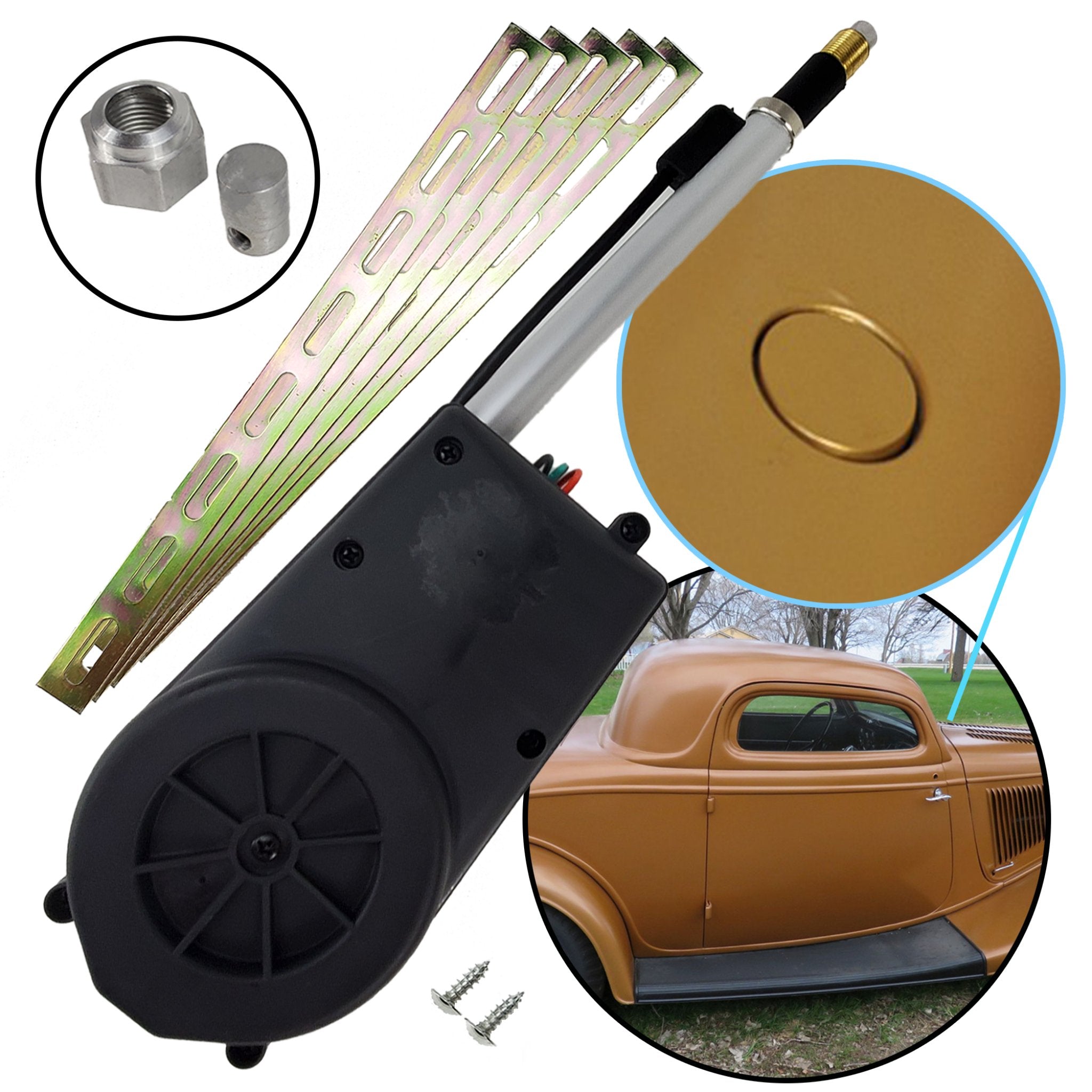 2020-Present McLaren Speedtail AM FM Radio Automatic Power Antenna FLUSH MOUNT Kit Electric 12 volt Aerial Mast Stainless Steel Mast 12V