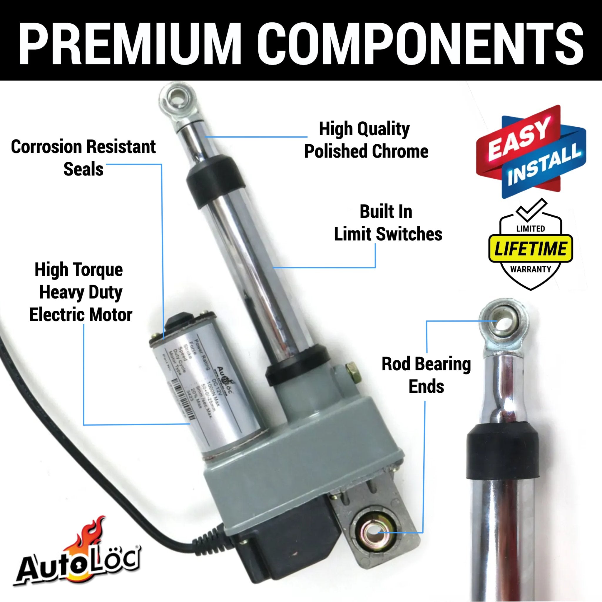 1990-1992 Daihatsu Rocky / Fourtrack Heavy Duty 2 Door Automated Door Power Hinge Kit for Lambo Gullwing Vertical