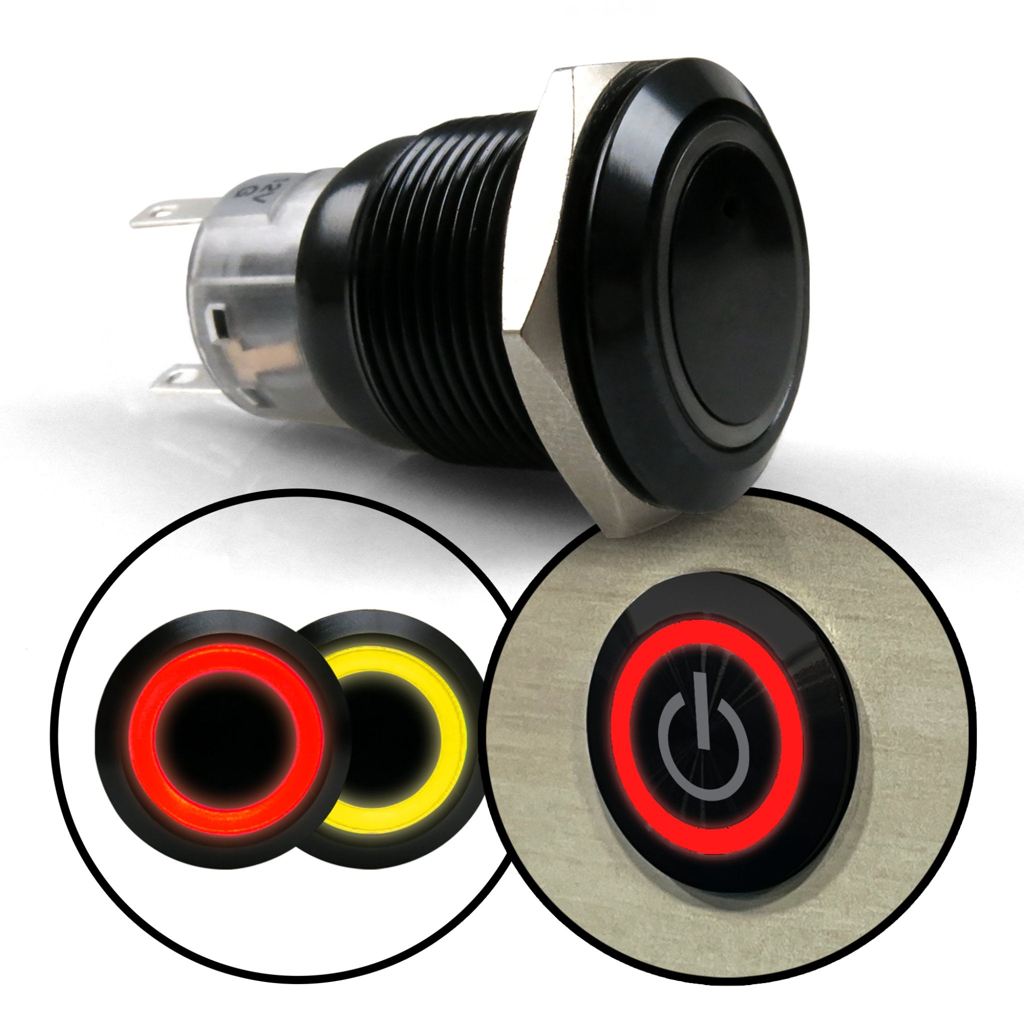 Black Anodized Metal Push Buttons