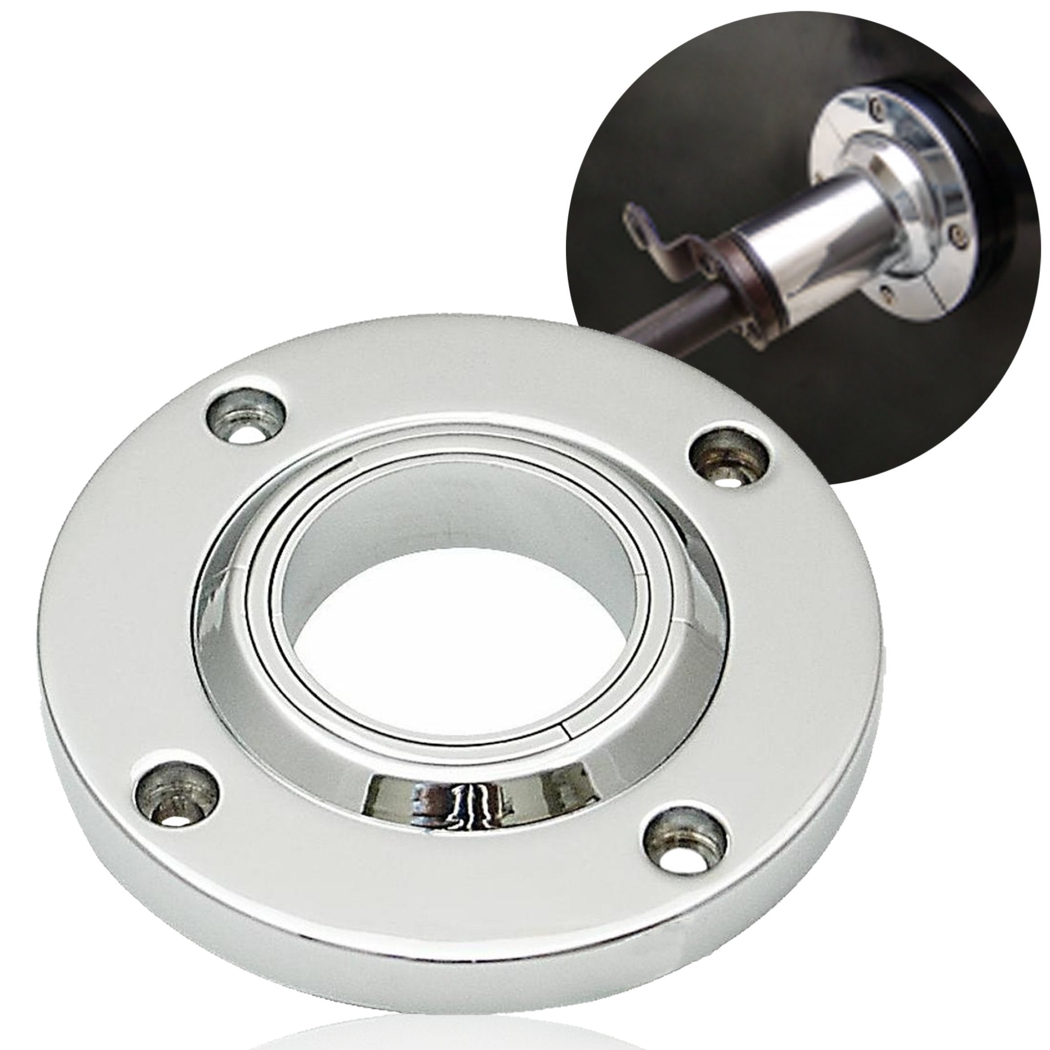 Chrome Billet Steering Column Split Swivel Floor Mount for 1 3/4, 2", & 2 1/4"