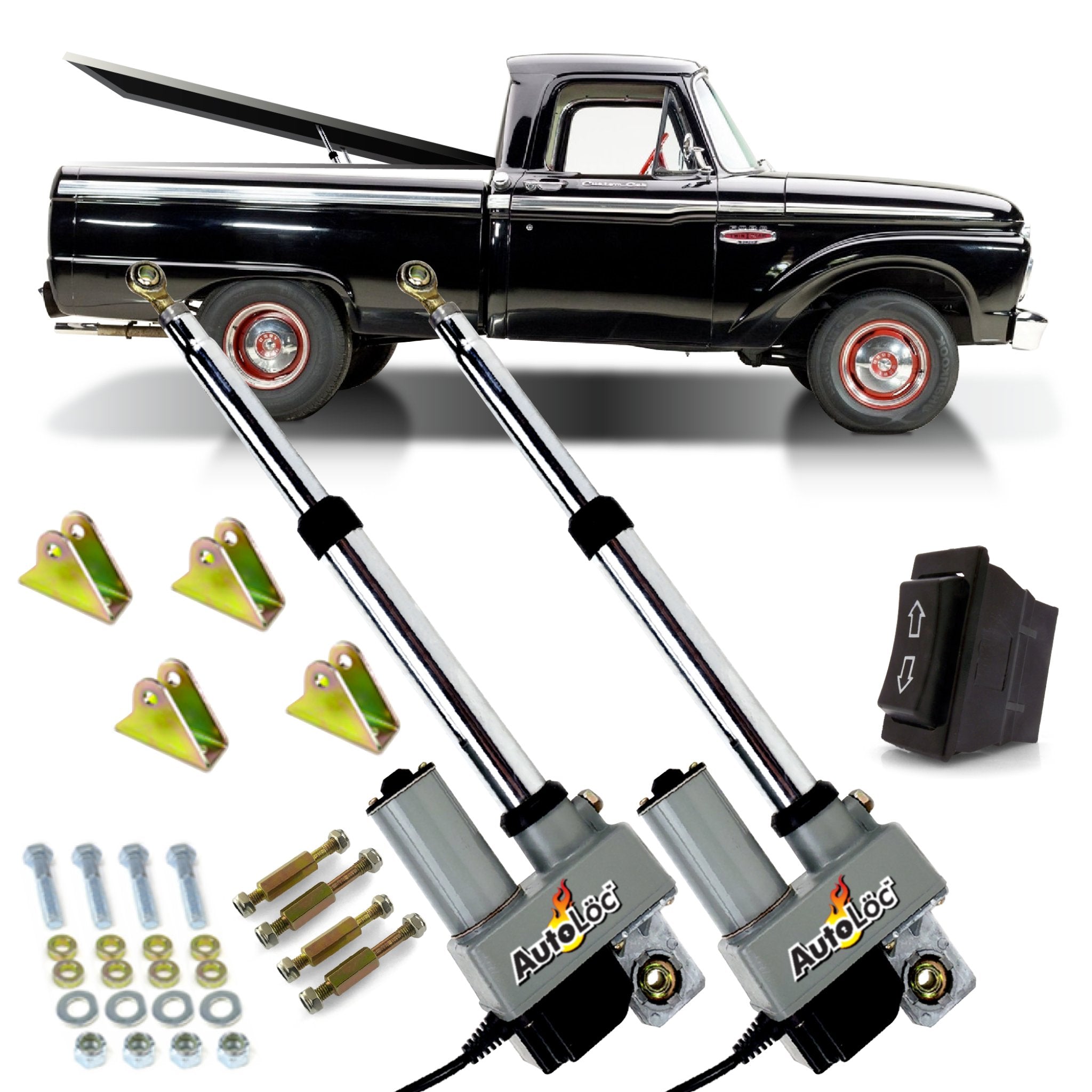 61-66 Ford Truck Power Tonneau Cover Lift Kit Soportes de montaje e interruptor de 3 vías