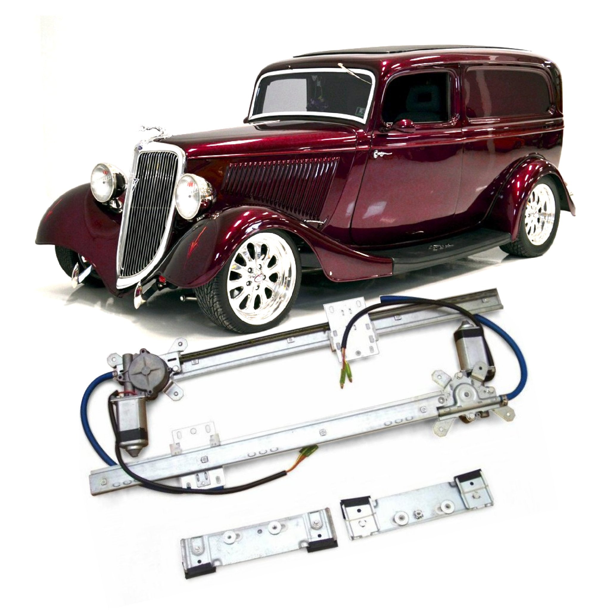 Kit de conversión de elevalunas eléctrico para el panel de entrega Woody modelo 40 Sedan Tudor de 1934