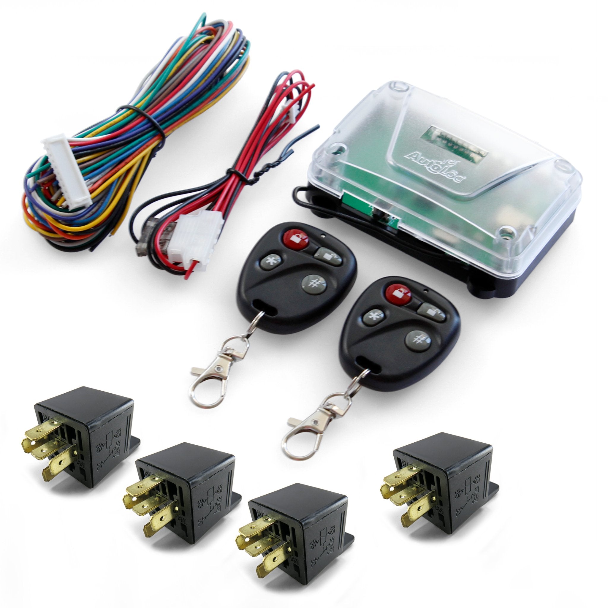 Autoloc Remote Car Power Window Control Kit w/ & 8 Channel Keyless Entry System