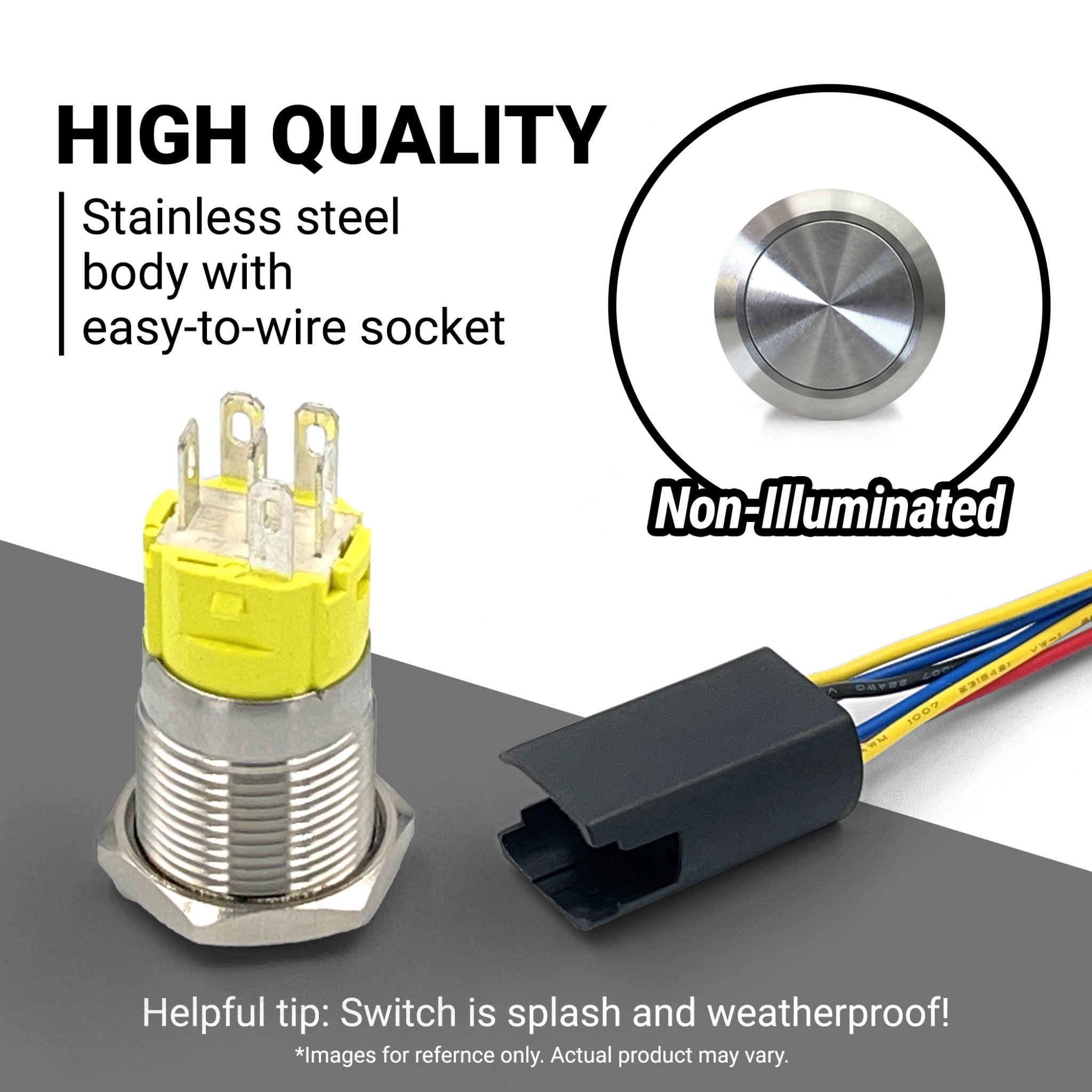Brushed Billet Metal Push Buttons