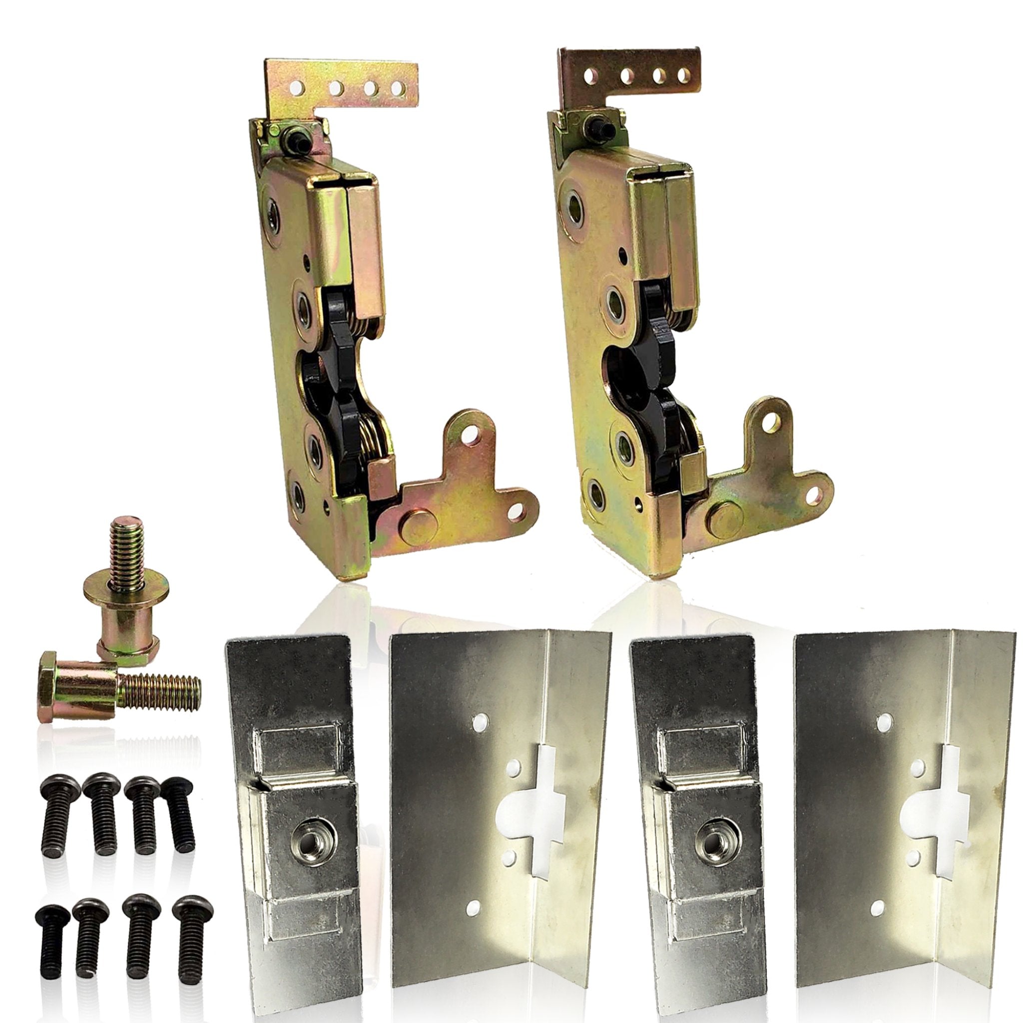 Large Bear Claw Car Door Locking Latch Set Install Kit Mounting Plates Strikers