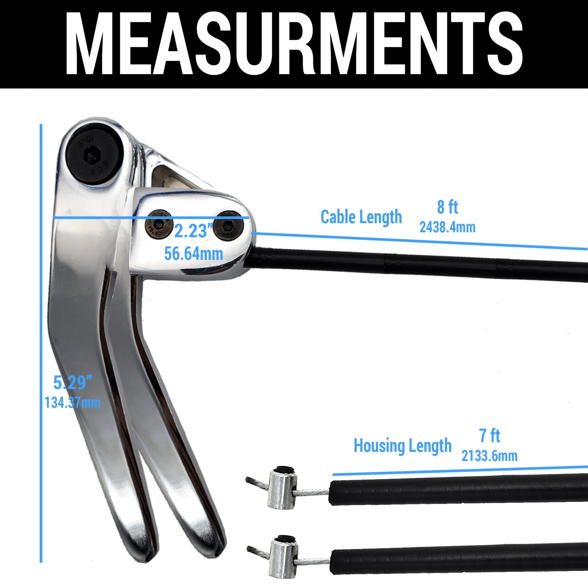 Dual Bear Claw Car Door Trunk Hood 2 Latch Handle Release Kit Pair Chrome Lever