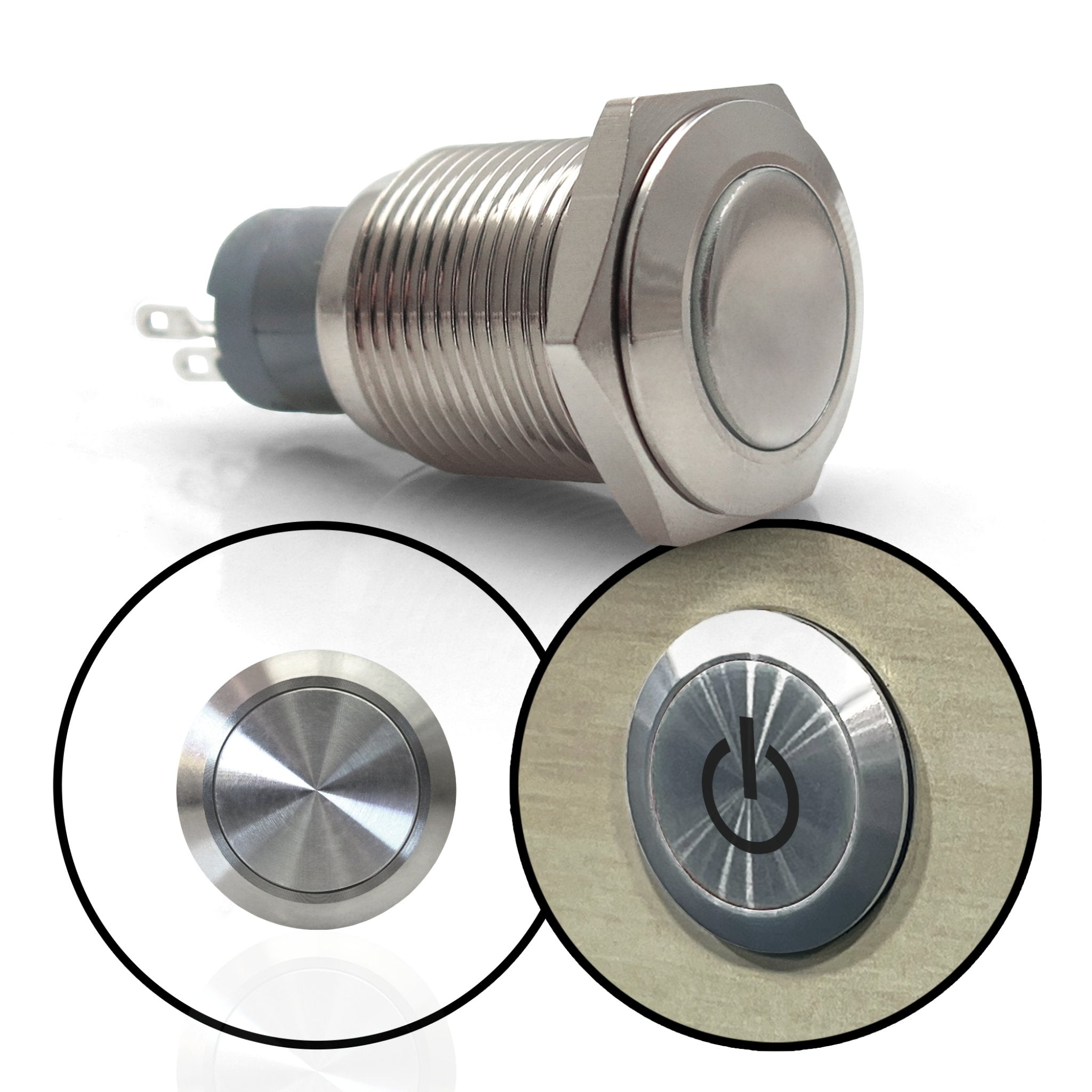 Brushed Billet Metal Push Buttons