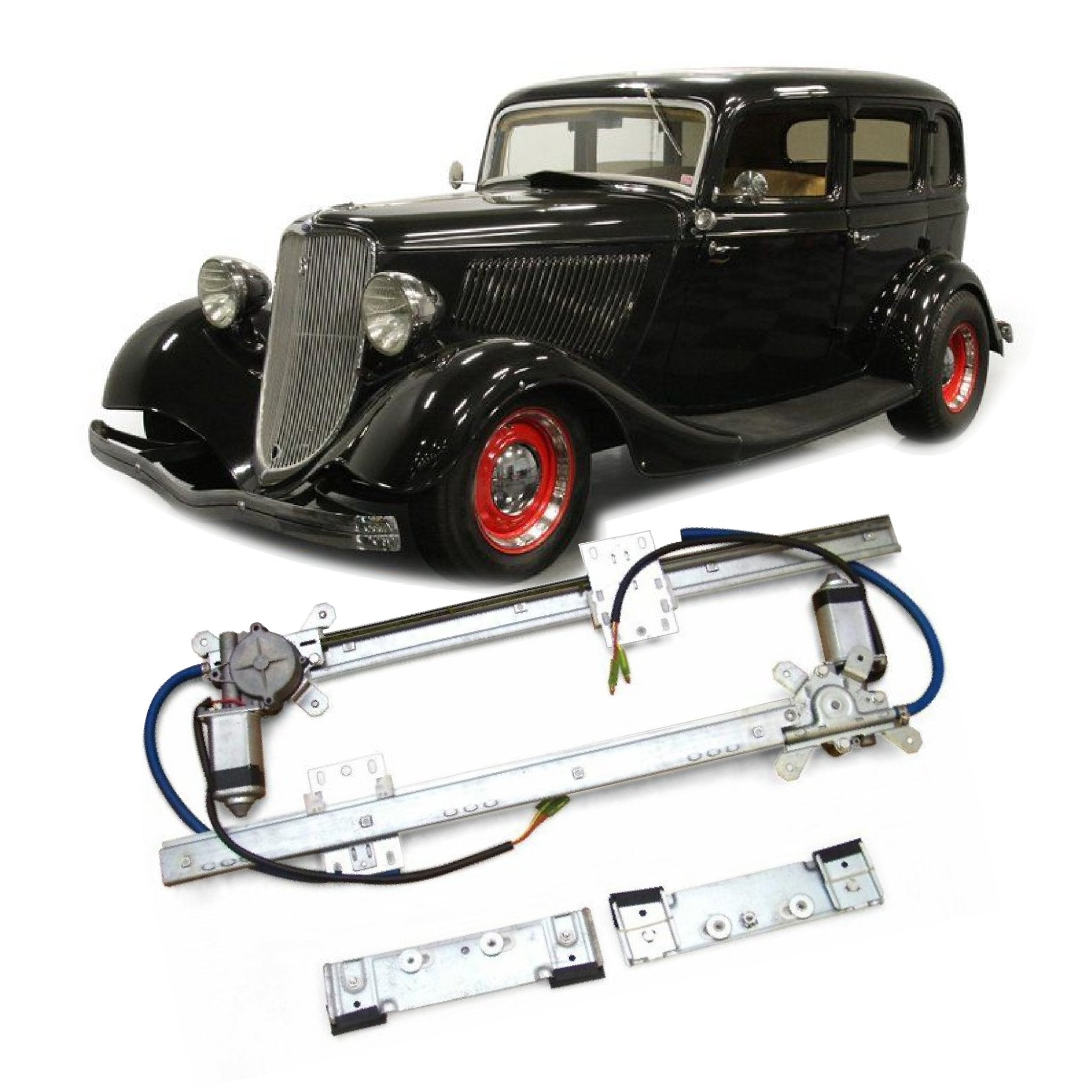 Conversión de ventana eléctrica de vidrio plano de 2 puertas para 1933 Modelo 40 Sedan Fordor B-400