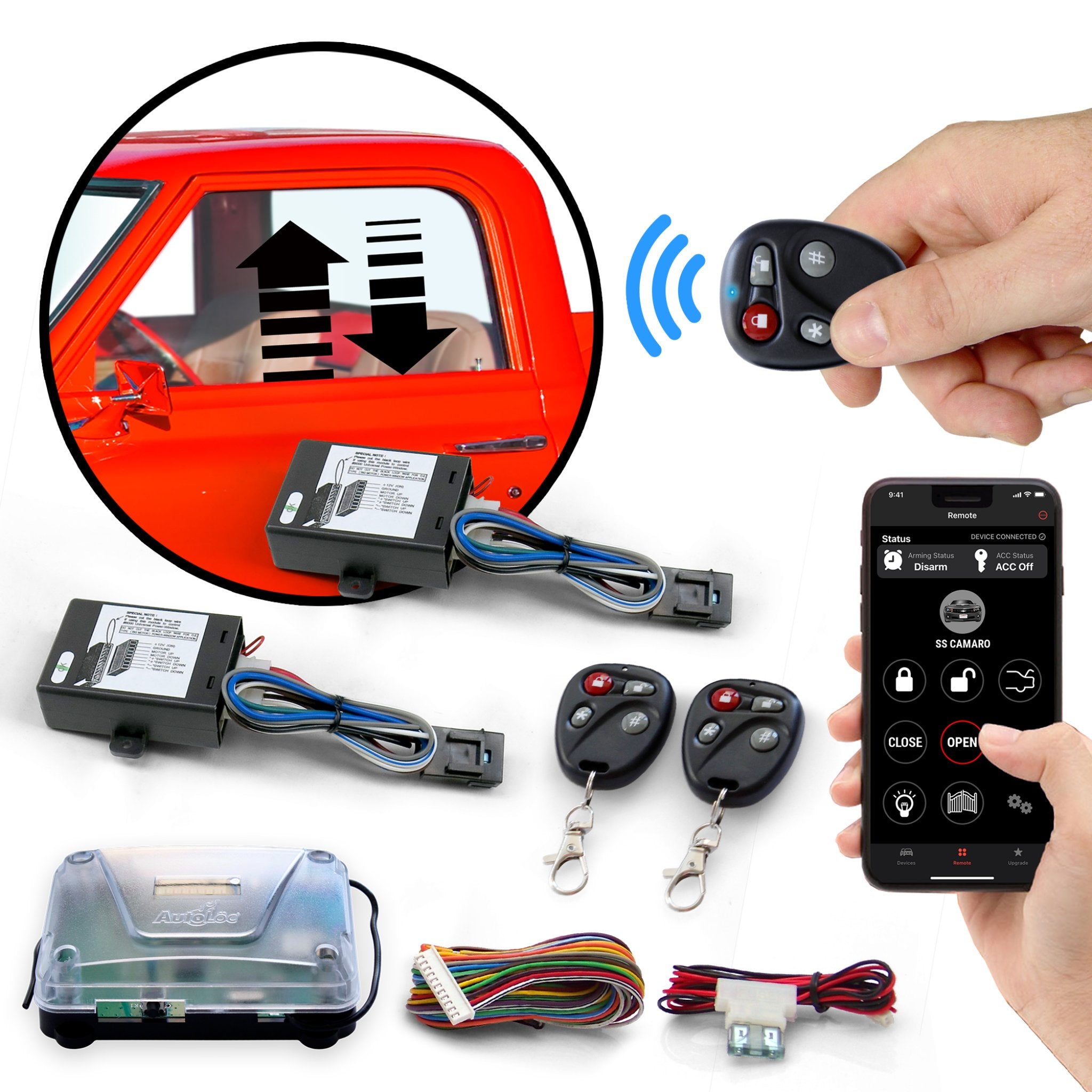 1949-1964 Rover P4 One Touch Remote Power Window Control Conversion Kit Keyless Entry System