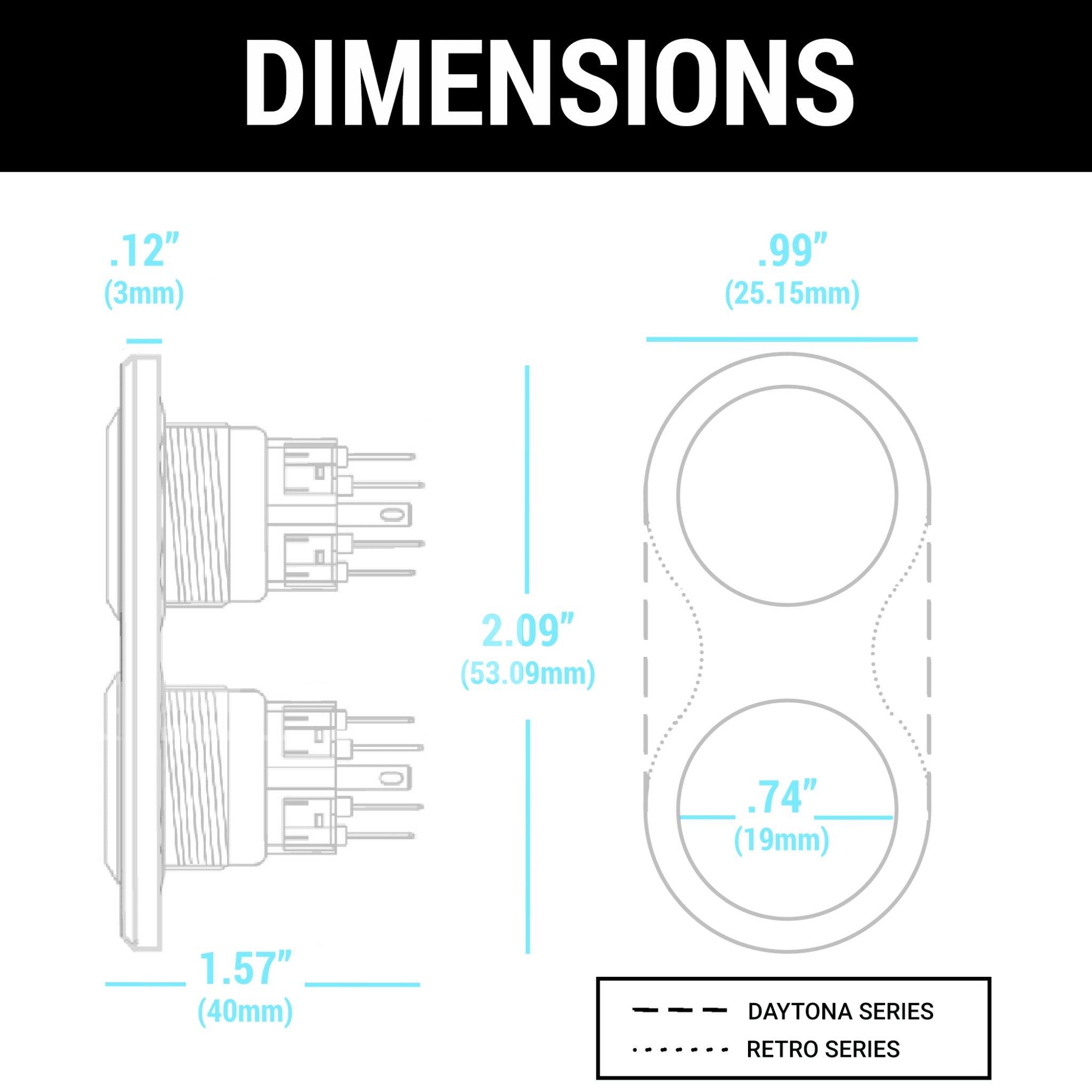 Billet 12V Momentary Retro Push Button Switch Car Power Window Lock