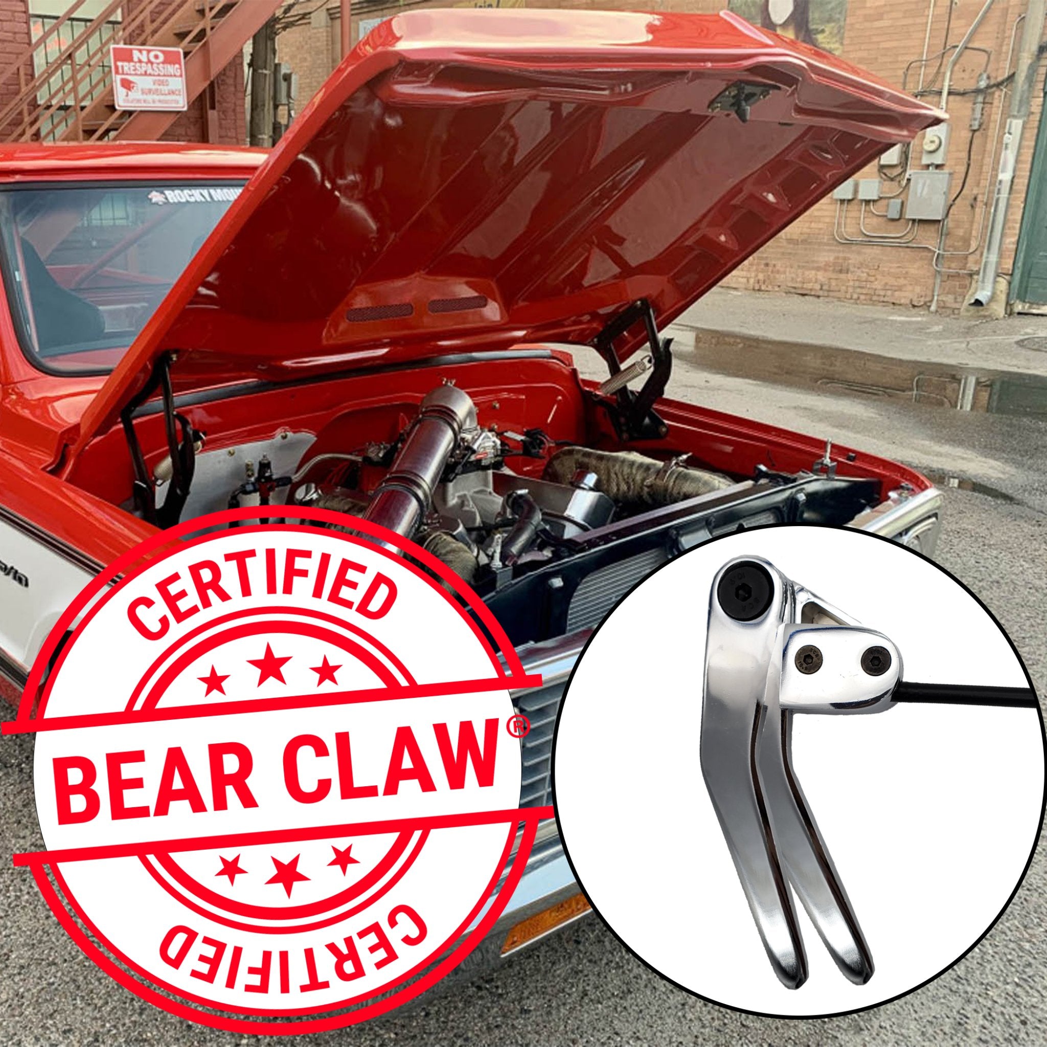 Dual Bear Claw Car Door Trunk Hood 2 Latch Handle Release Kit Pair Chrome Lever