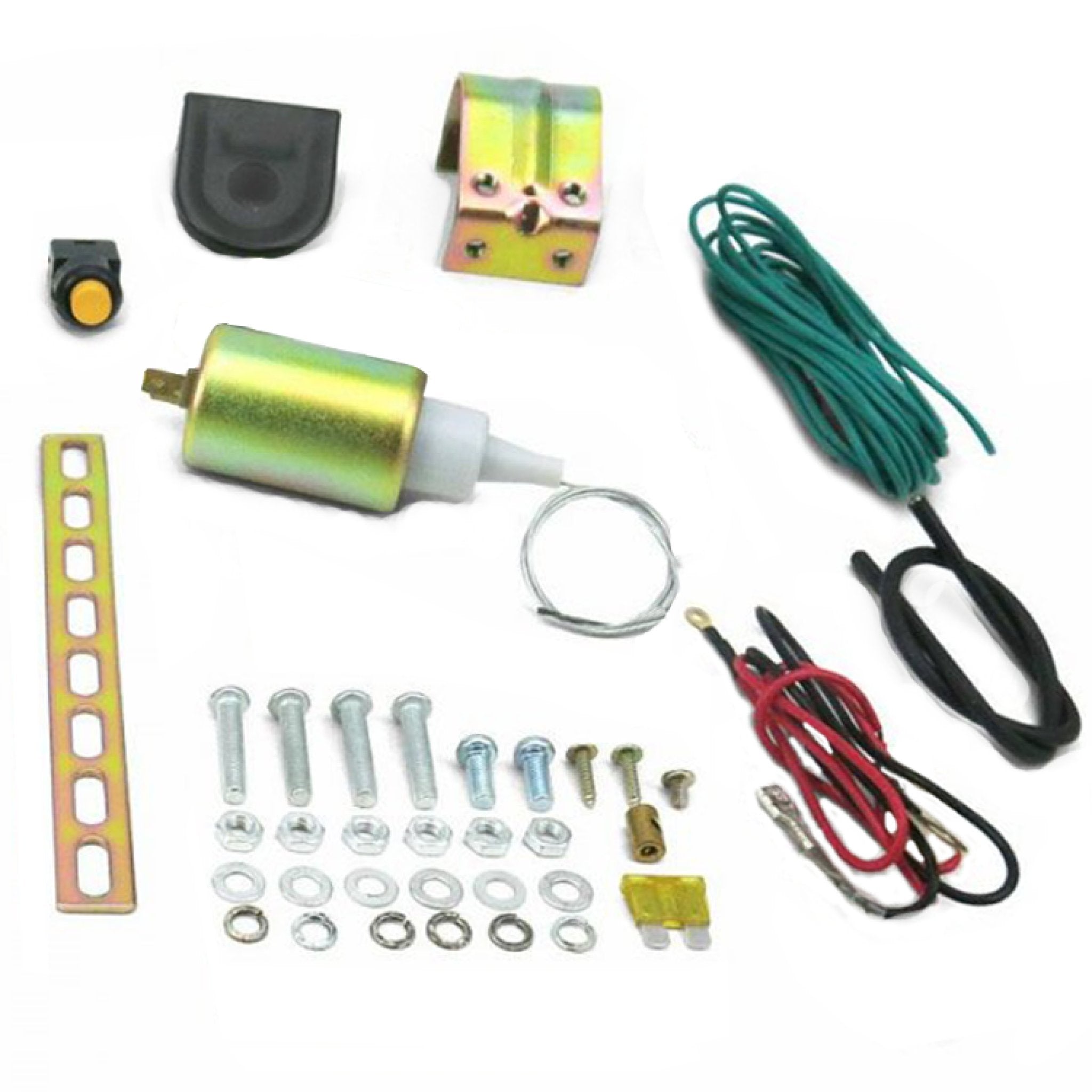 Autoloc - Kit de puerta de combustible para capó de maletero con pestillo de manija pop, solenoide de puerta afeitada de 11 lb, 12 V