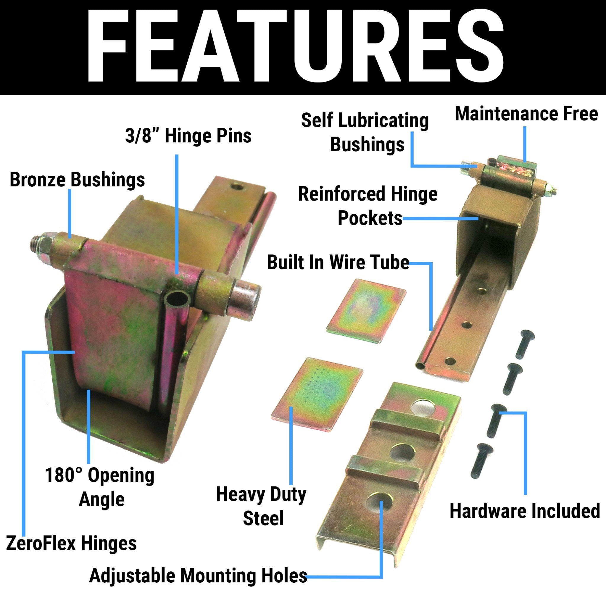 2 Door Automated Power Suicide Hidden Hinge Kit w/ Latches 12V Motor & Switches