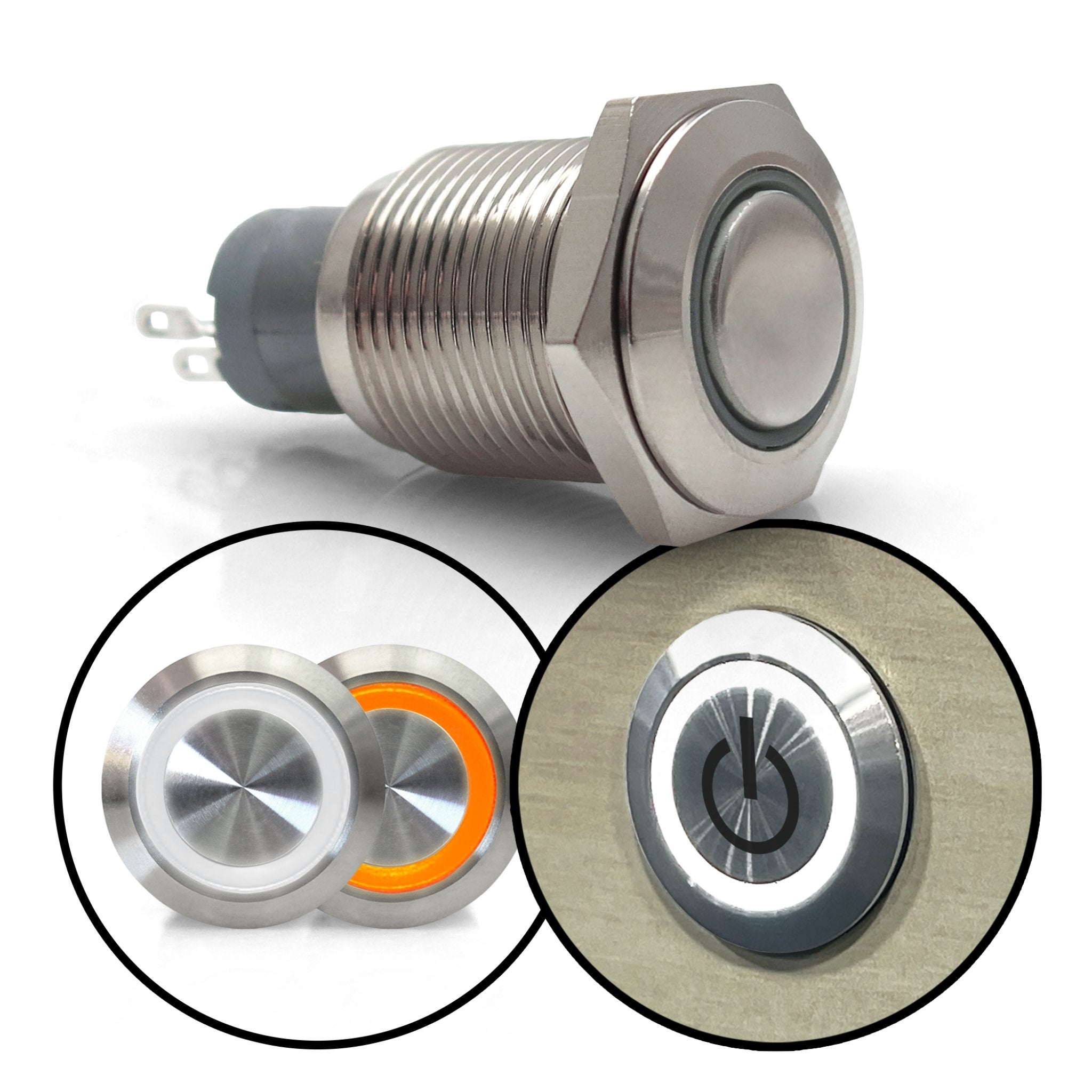 Brushed Billet Metal Push Buttons
