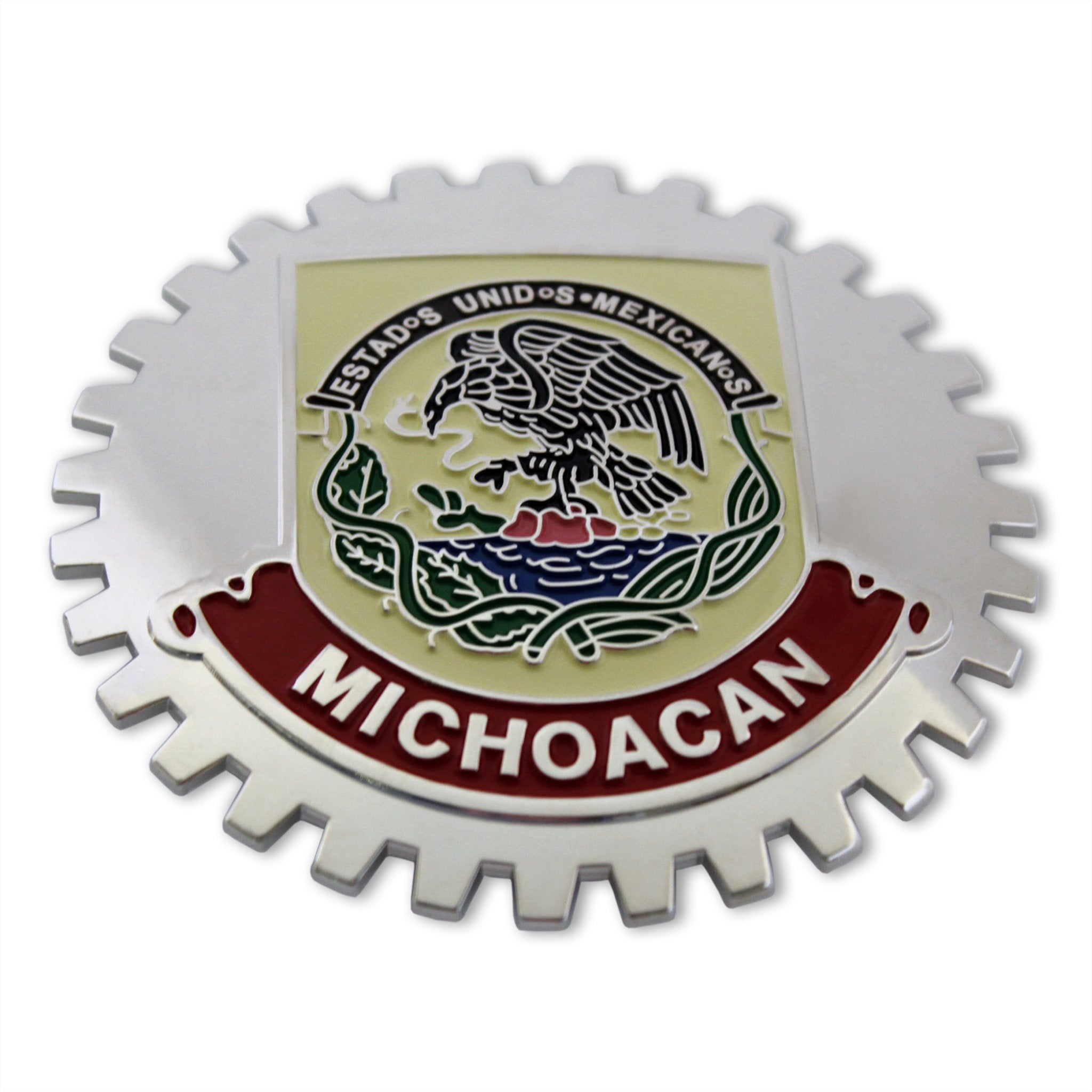 1967-1970 Chevrolet Van Michoacan Mexico Grille Emblem Badge Mex Medallion Flag Banner red, Sportvan, G10 Van, G20 Van, P30 Van, P20 Van, P10 Van, G30 Van