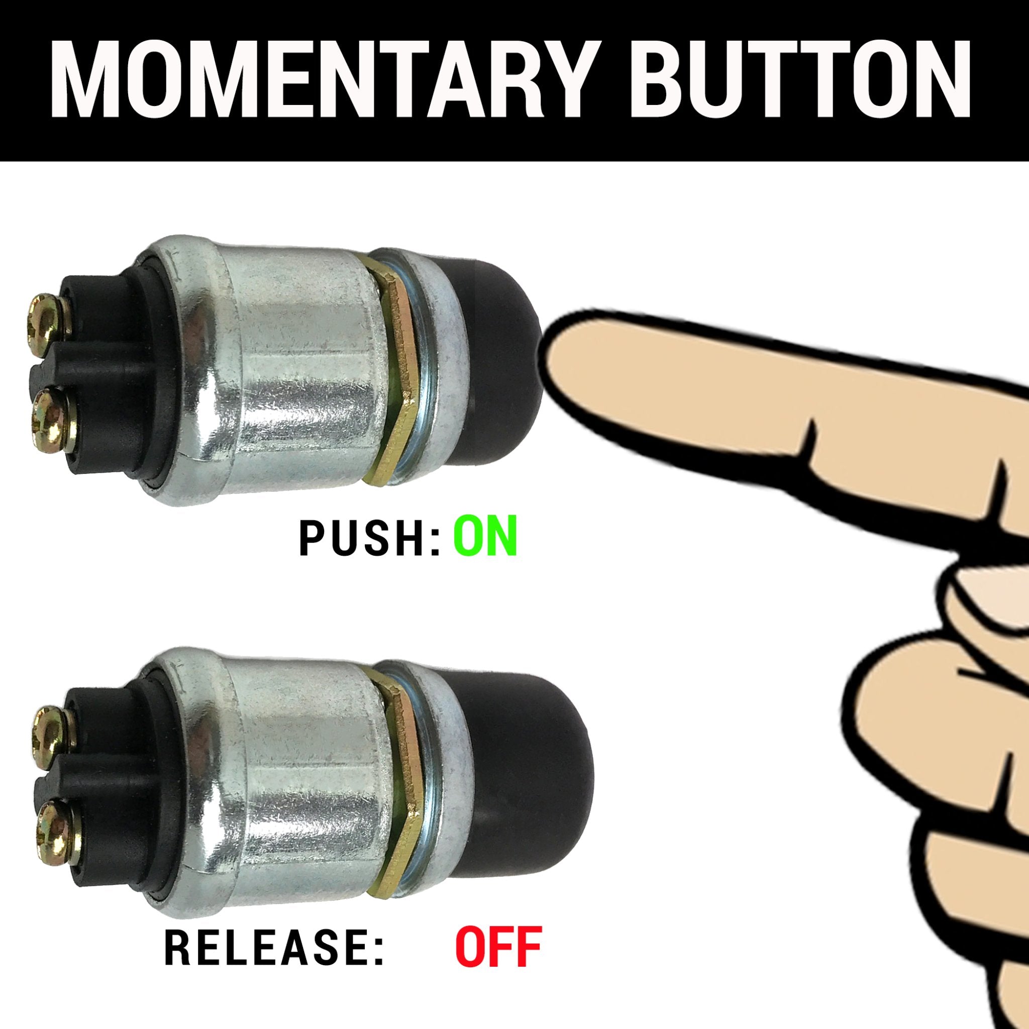 1996-1999 Mega Monte Carlo 12v Waterproof Emergency Momentary Back Up Push Button Switch Shaved Door Horn