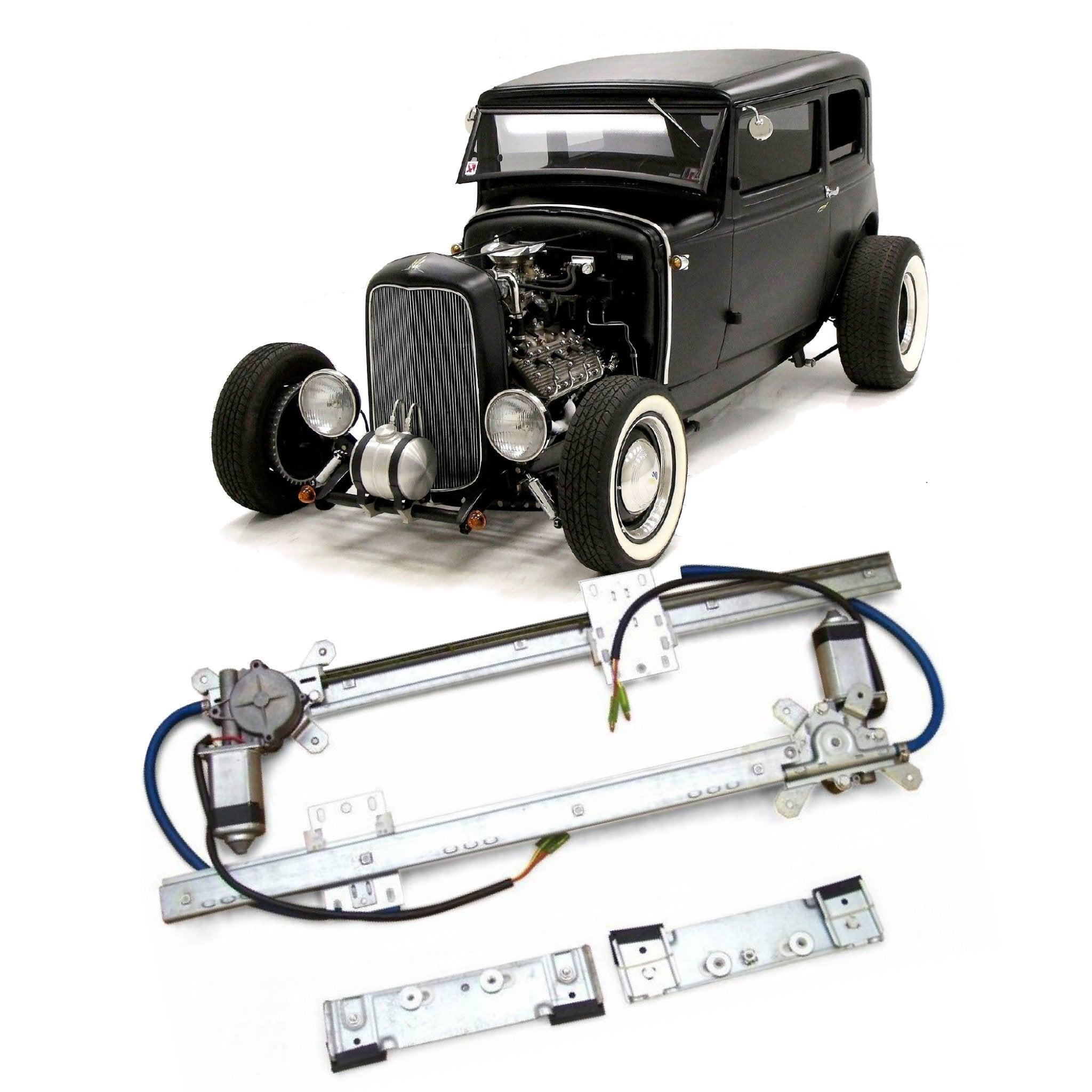 Flat Glass Power Window Conversion Kit for 1931 Model A Victoria - Slantback