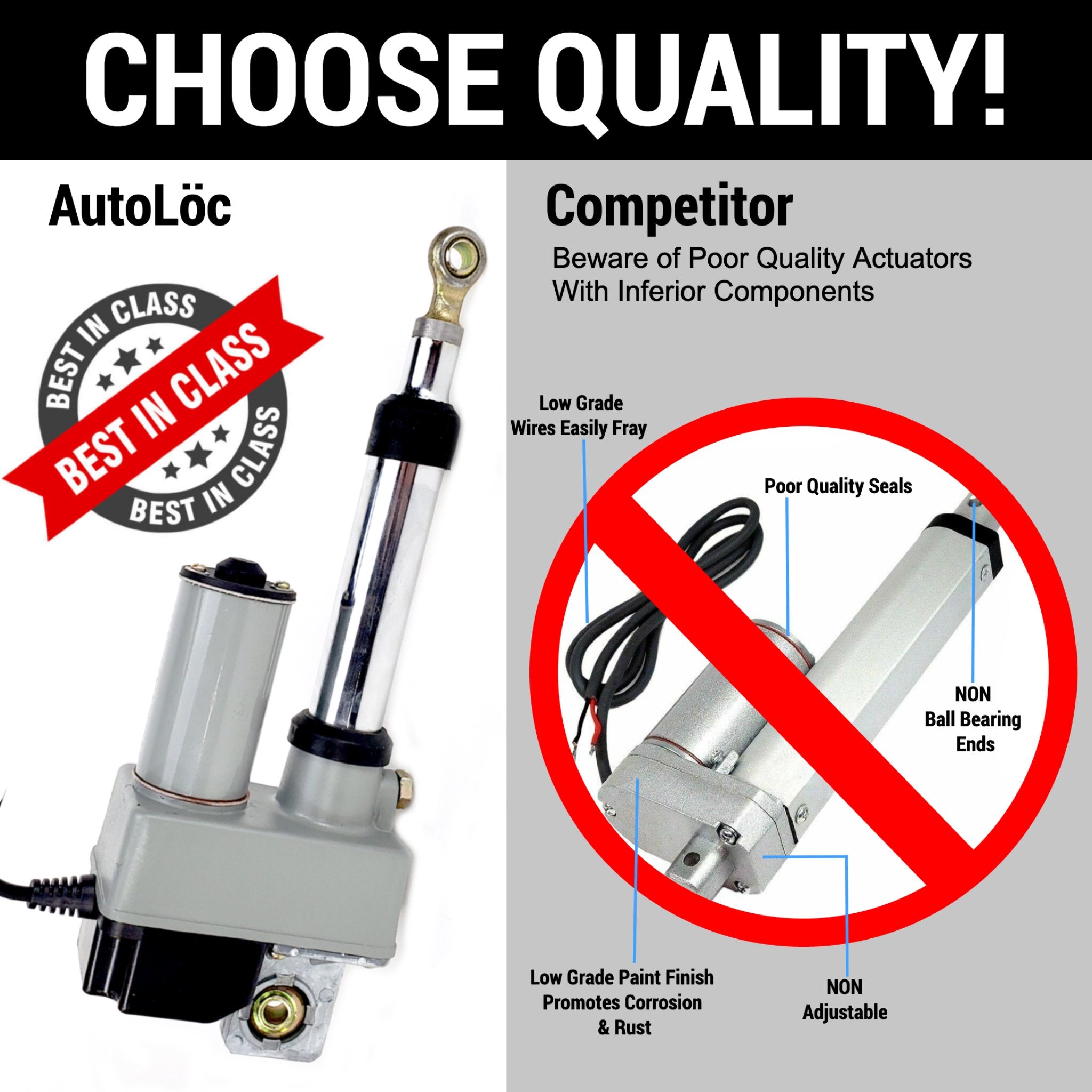 Motor eléctrico de actuador lineal ajustable de 12 voltios y 10" de alta resistencia, capacidad de 200 lb