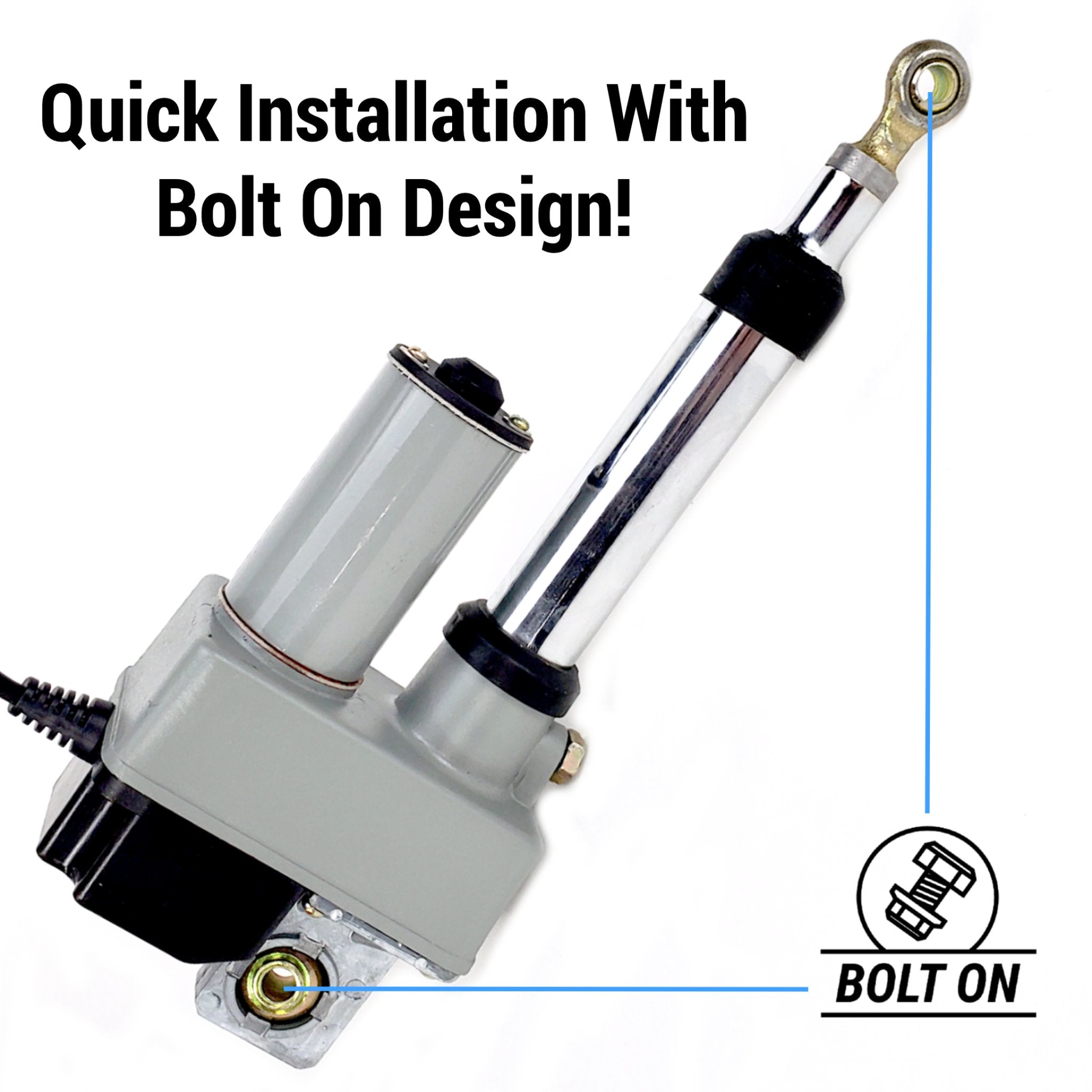 Motor eléctrico de actuador lineal ajustable de 12 voltios y 12" de alta resistencia, capacidad de 200 lb