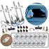 4 Door Flat Glass Power Window Kit with Silver Billet Aluminum Daytona Switches