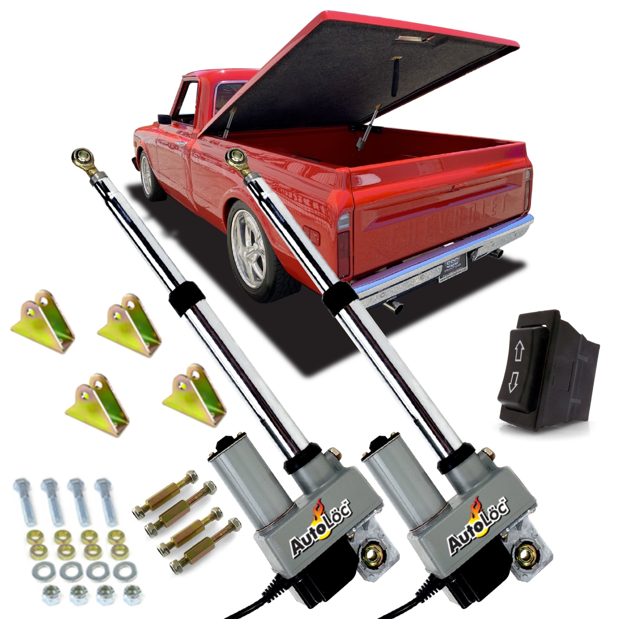 1960-87 Chevy Truck Power Tonneau Cover Lift Kit Soportes de montaje Interruptor de 3 vías