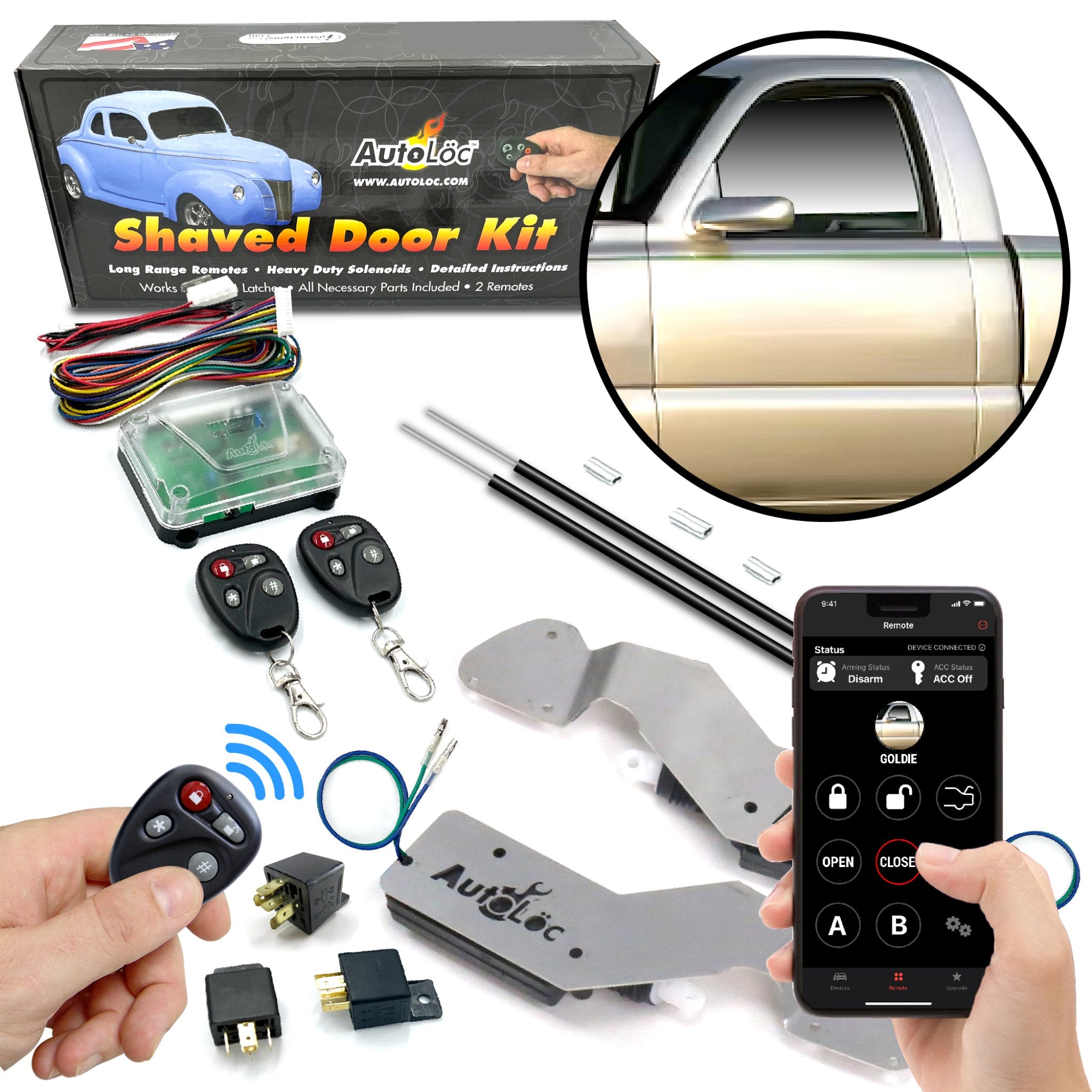 Bolt-On Shave Door Kit for 99-06 Chevy/GMC Full Size Trucks w/ 8 Channel Remote