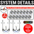 1930-1933 Willys Model 88-6 4 Door Flat Glass Power Window Kit with Silver Billet Aluminum Daytona Switches