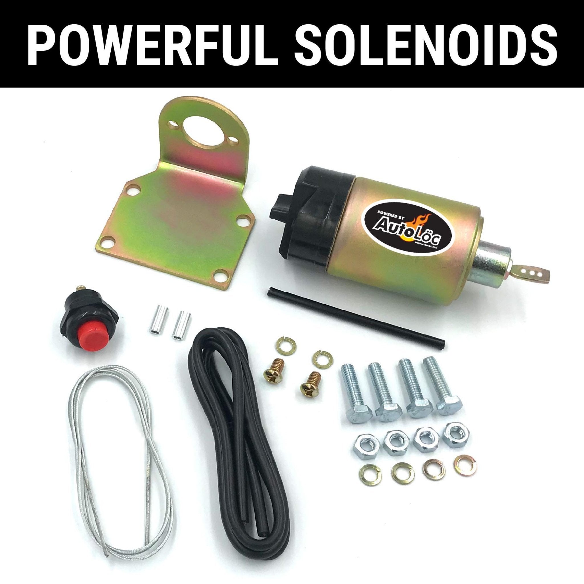 Autoloc 35lb Remote Shaved Door Handle Pop Latch Kit w/ Stainless Steel Loom