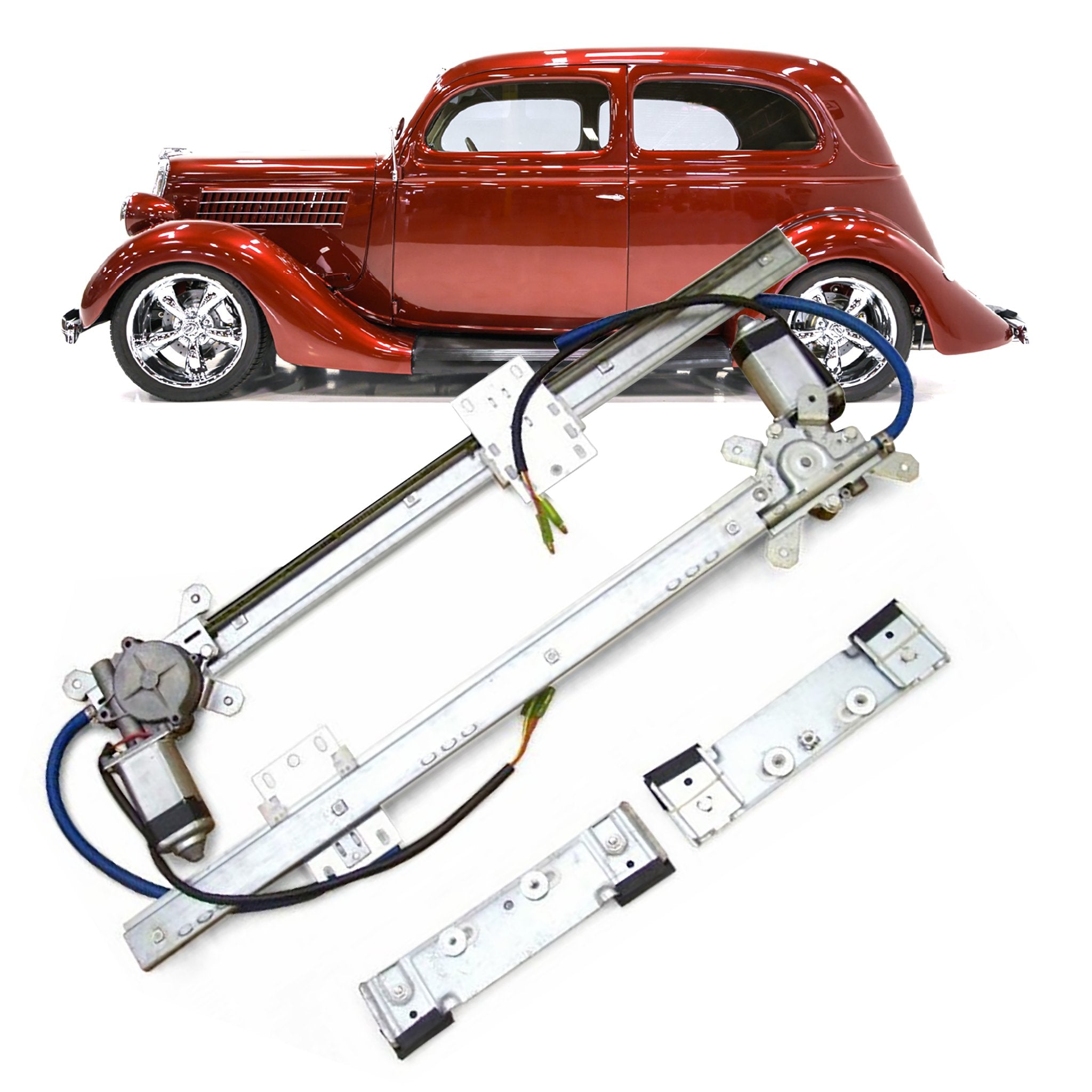 2 Door 12V Power Window Kit for 1938 Ford Sedan Standard Deluxe Tudor Fordor