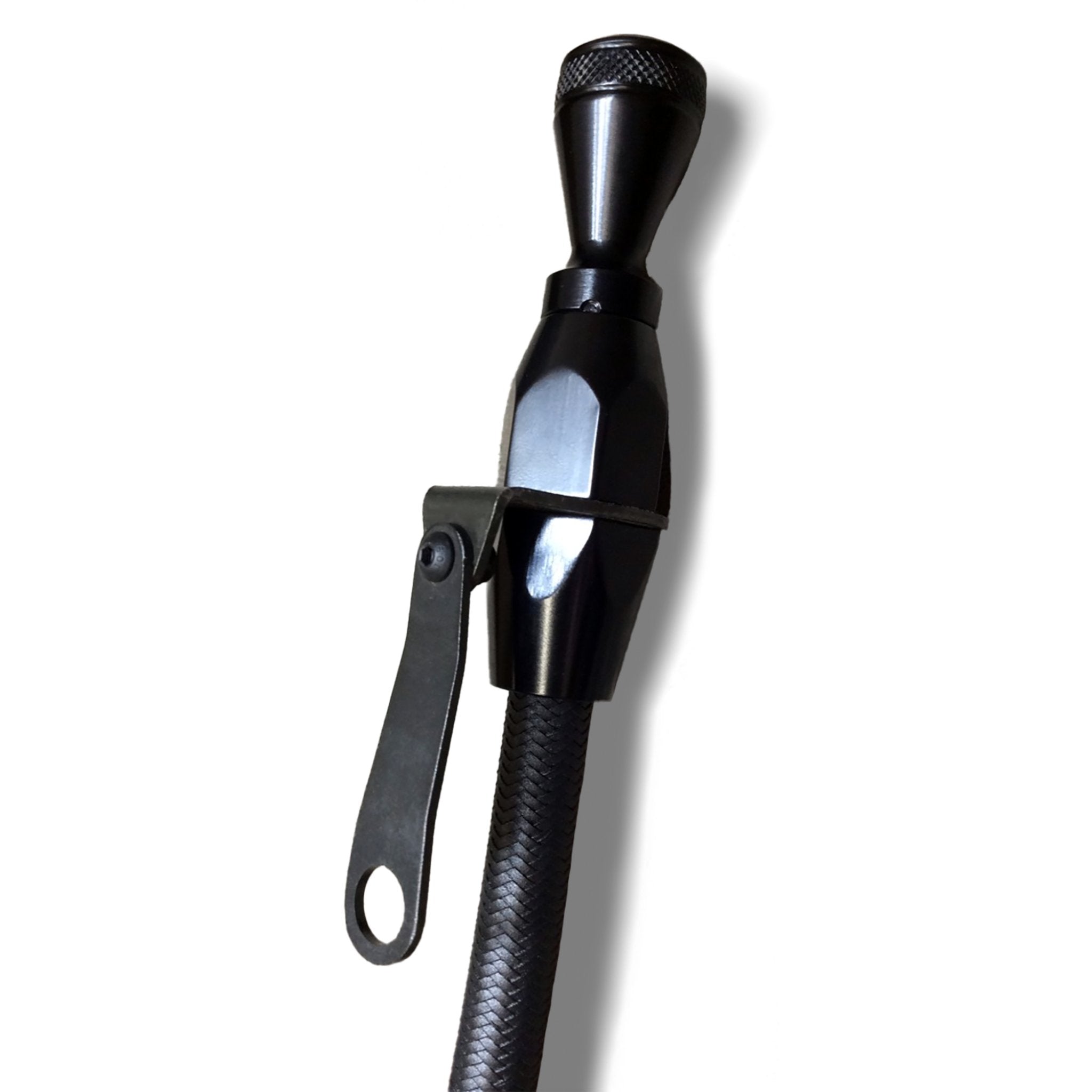 Black Engine Oil Dipstick Chevy SBC 1980 and Later Stainless Steel - Twist Lock