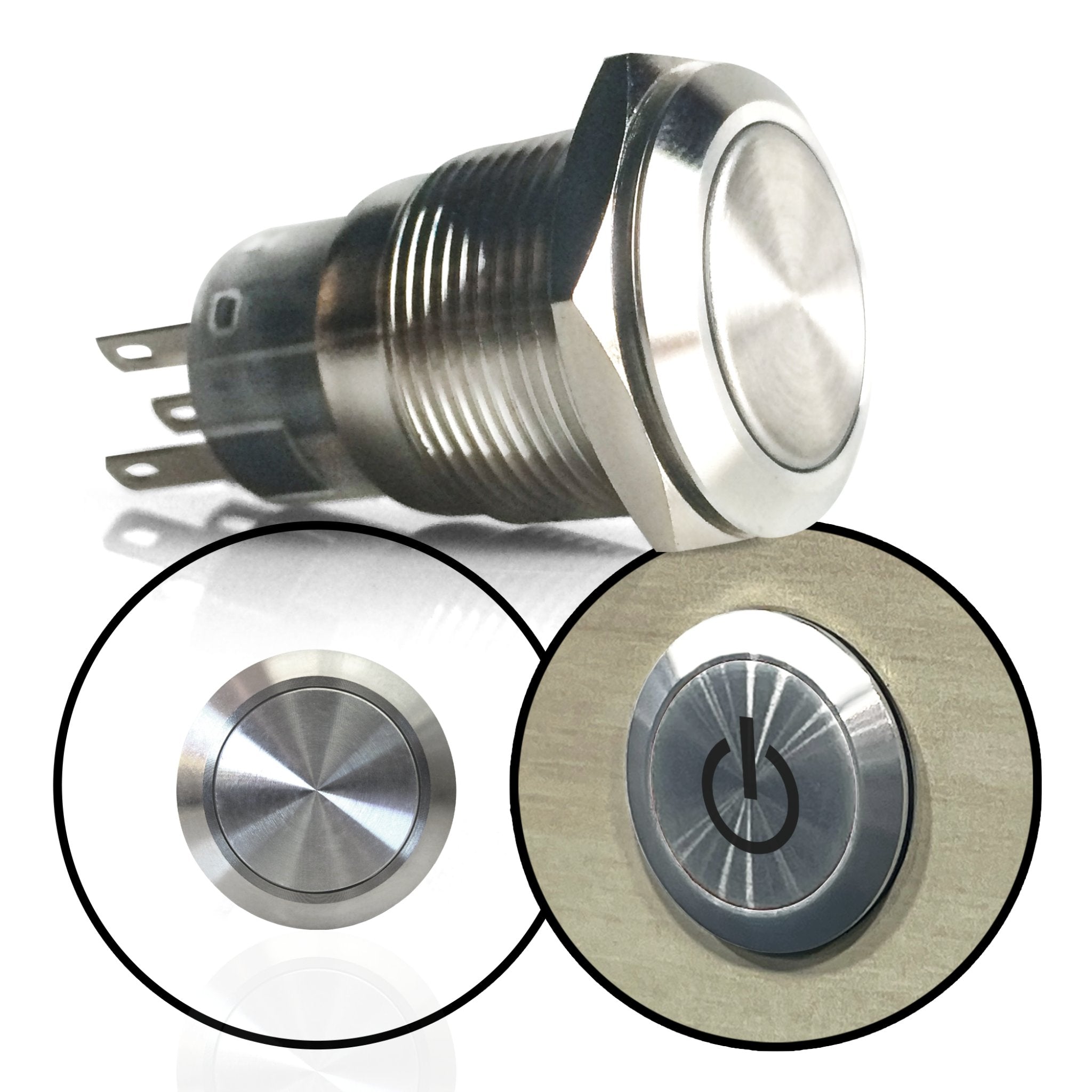 Brushed Billet Metal Push Buttons