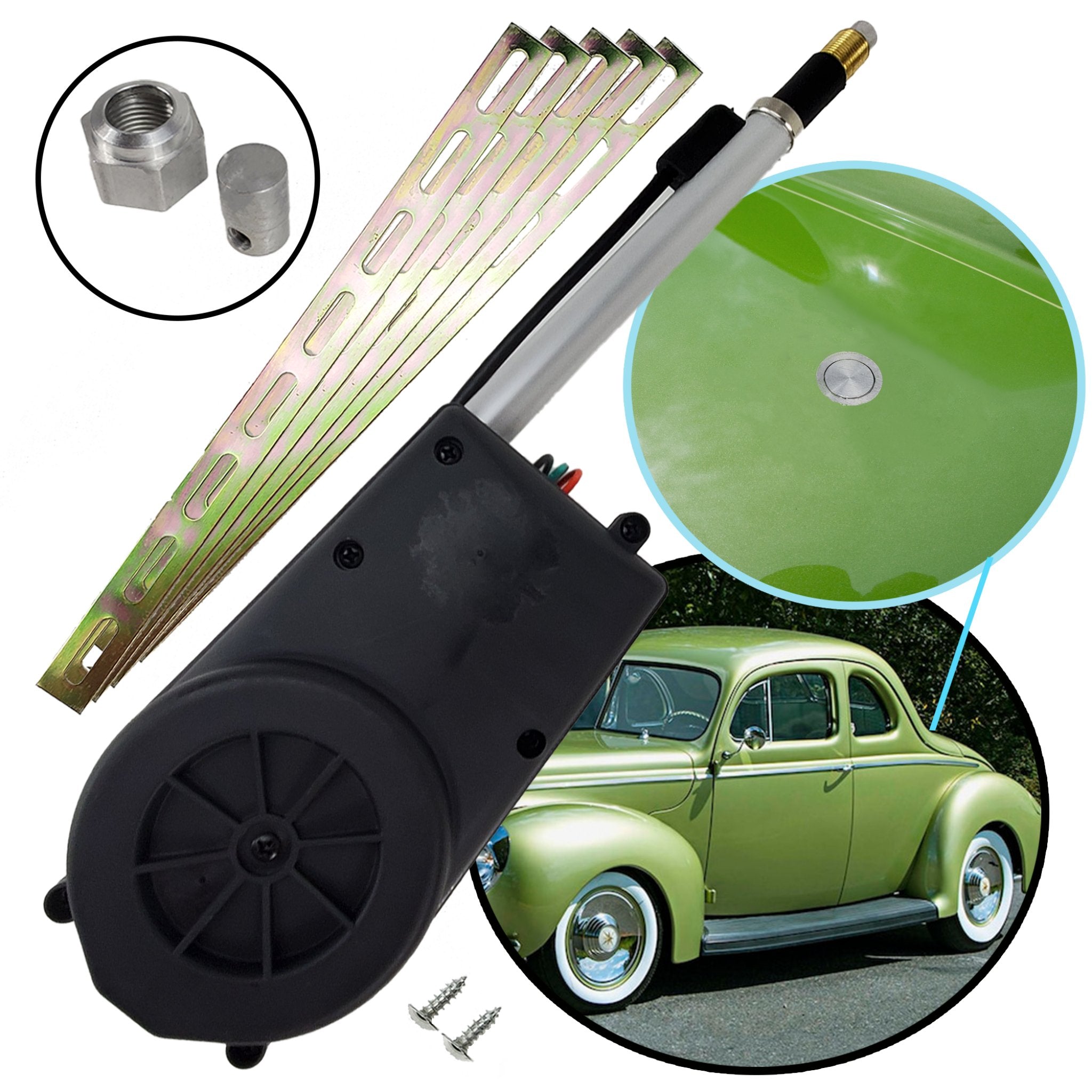 2020-Present McLaren Speedtail AM FM Radio Automatic Power Antenna FLUSH MOUNT Kit Electric 12 volt Aerial Mast Stainless Steel Mast 12V