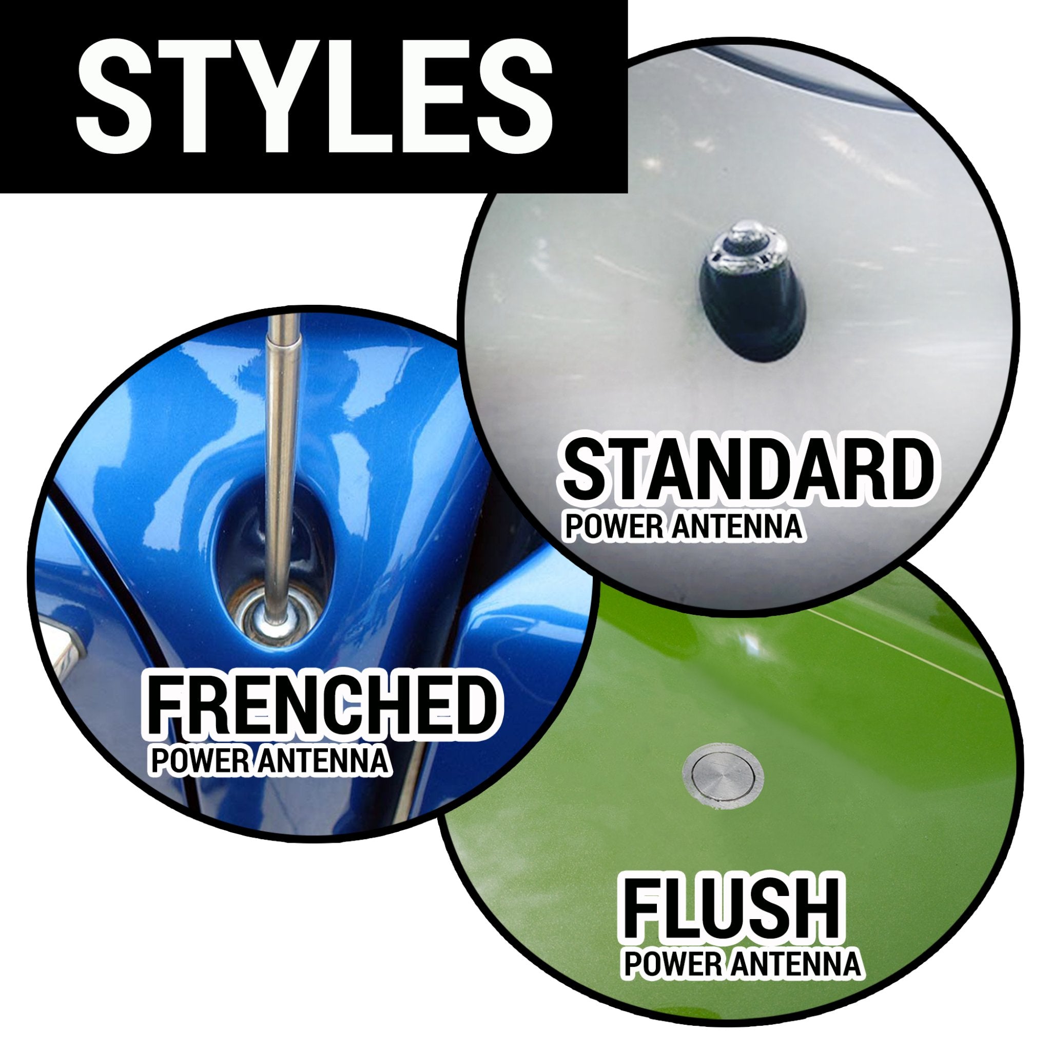 1926-1930 Chrysler Crown Imperial AM FM Radio Automatic Power Antenna FLUSH MOUNT Kit Electric 12 volt Aerial Mast Stainless Steel Mast 12V