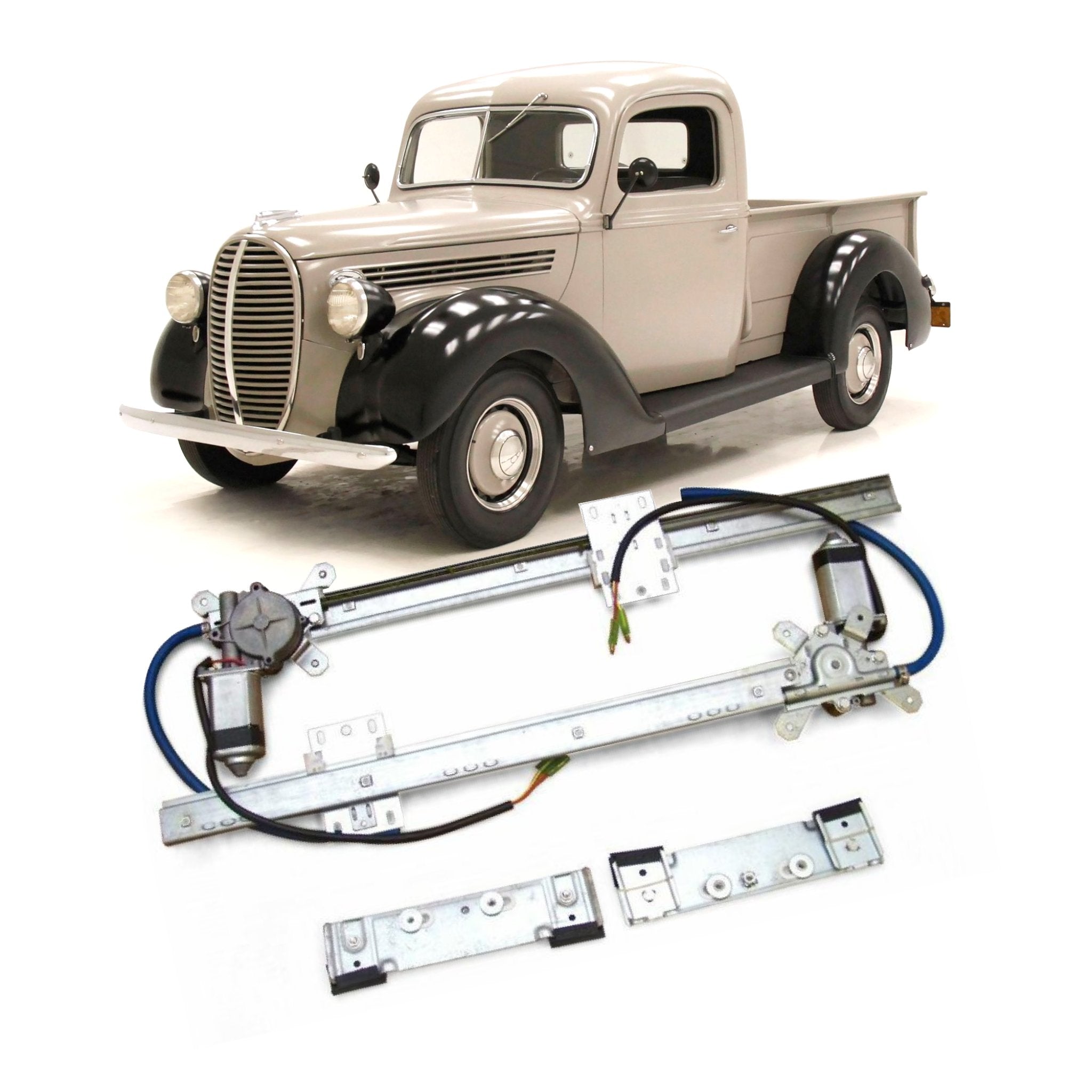 Kit de conversión de ventana eléctrica de vidrio plano de 12 V para panel de camioneta Ford 1938