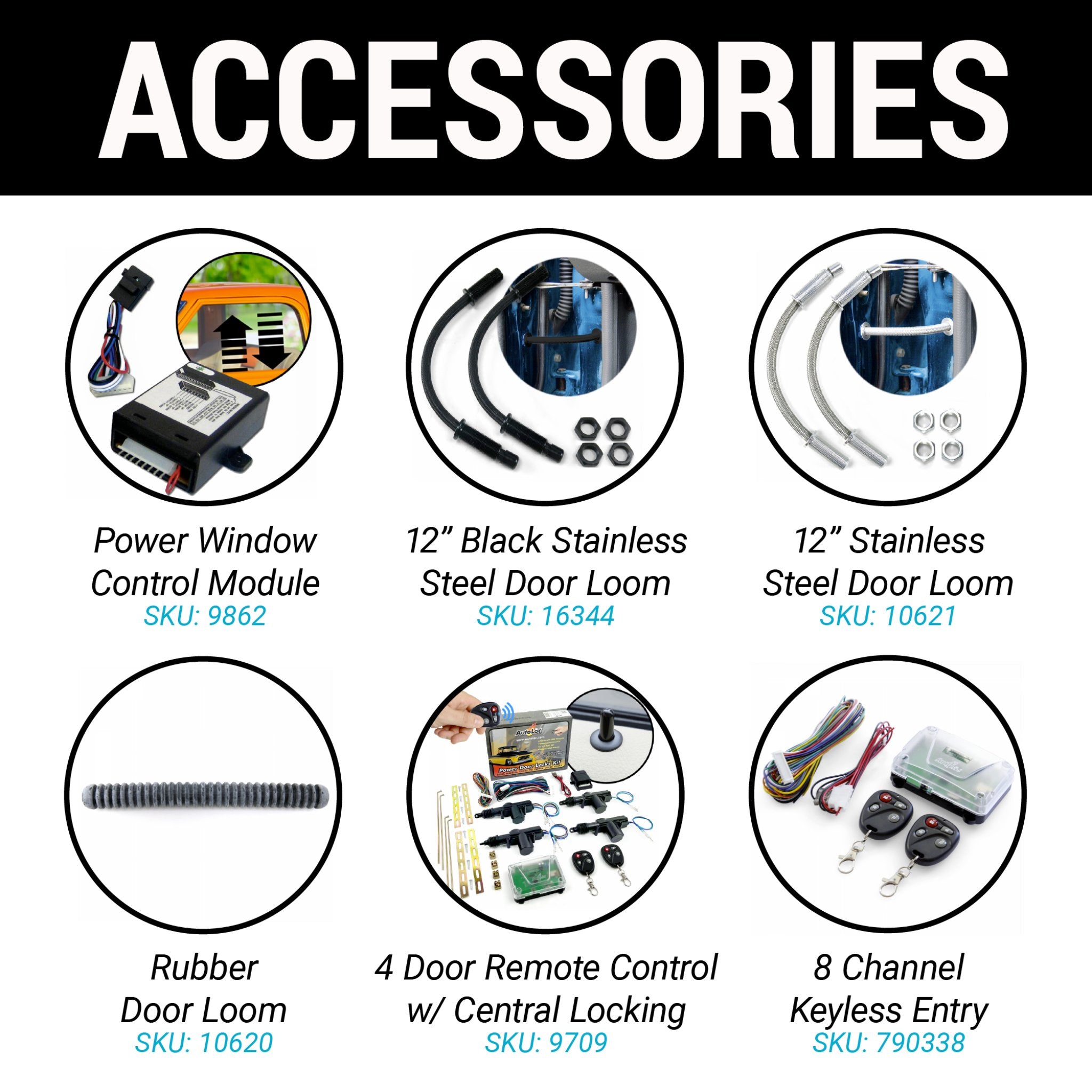 2011-2013 Ford Transit Connect 4 Door Power Window Kit, XLT, Electric, XL, Premium
