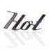 Chrome Metal "Hot" Script Lettering Car Truck Hot Rod Fender Emblem Grille Badge