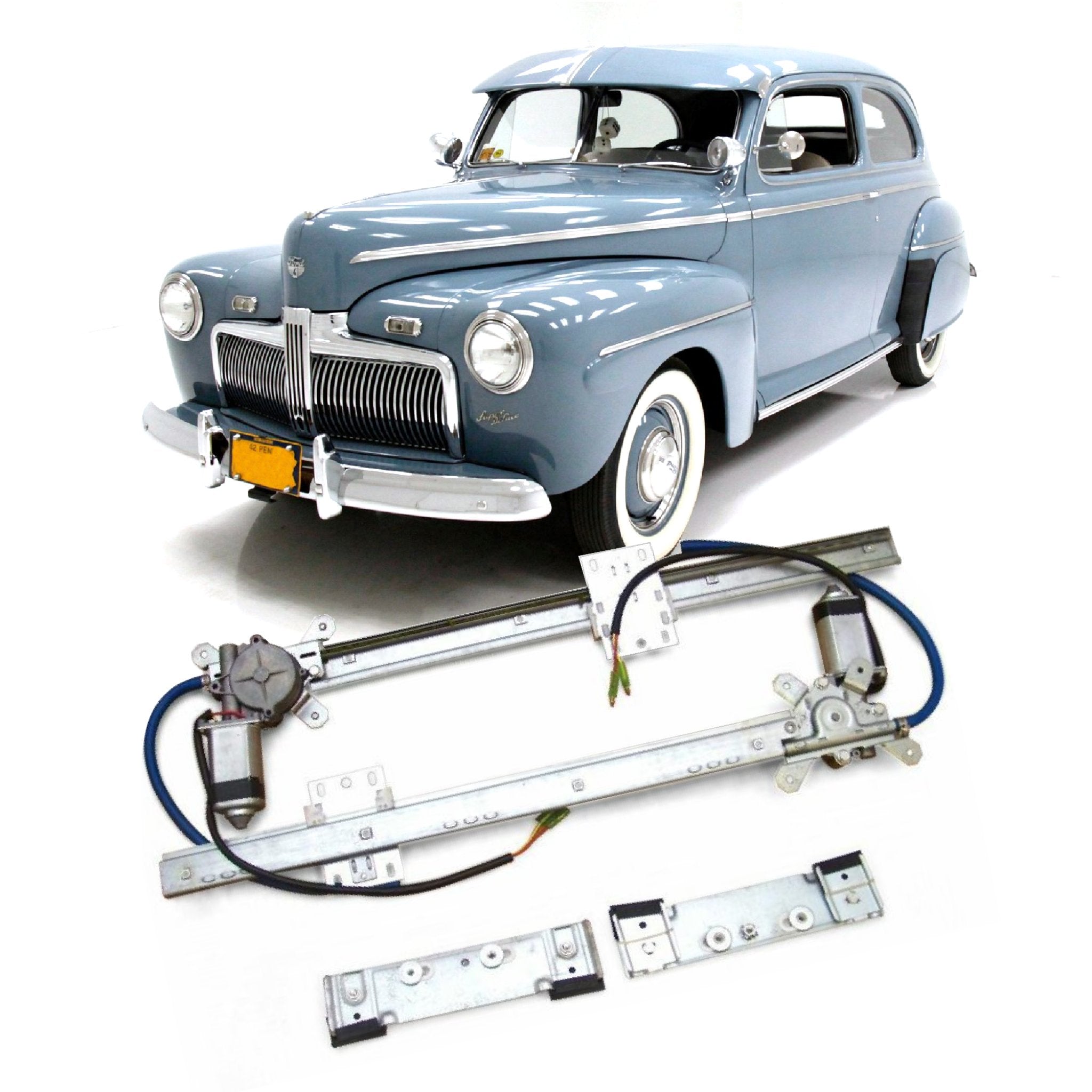 Autoloc 2 Door Power Window Kit for 1942 Ford Coupe Club Standard Deluxe Super