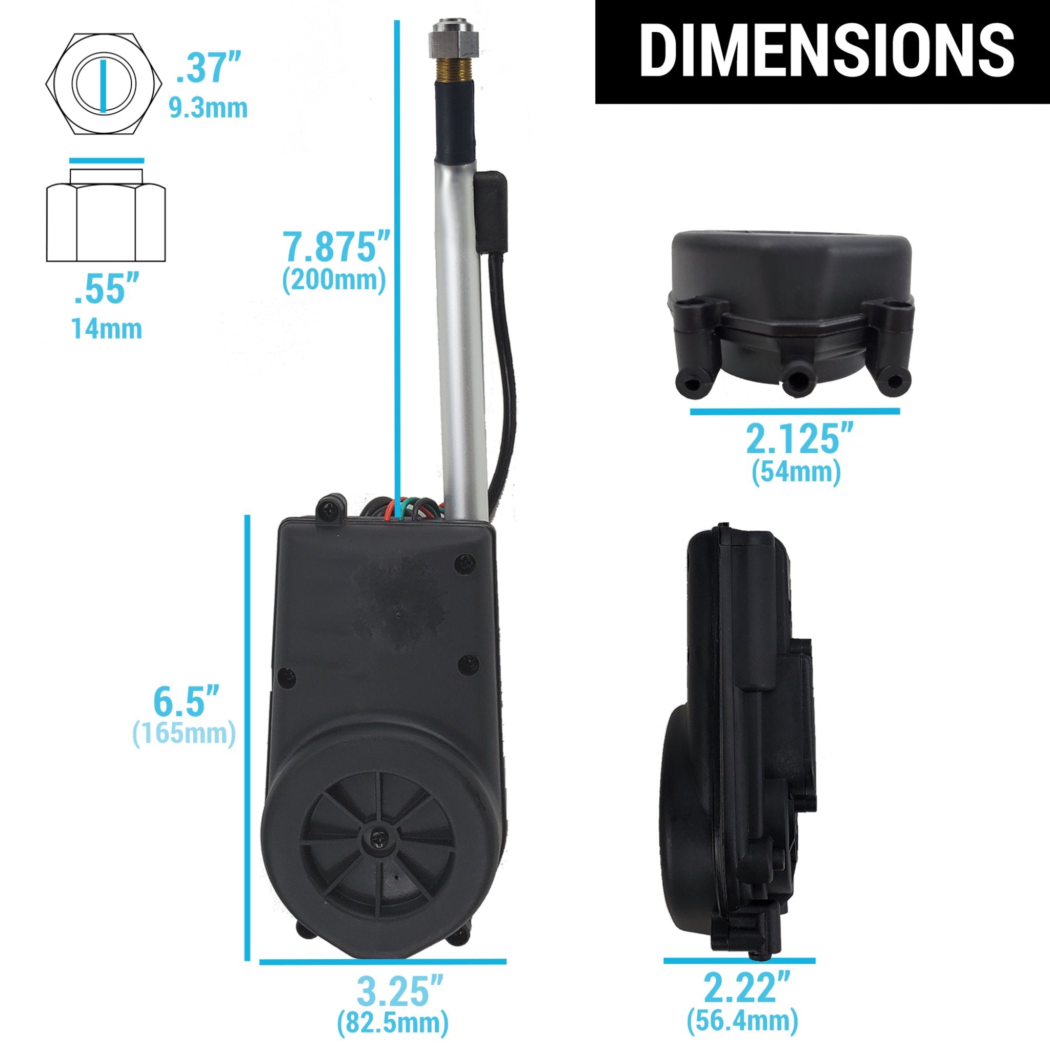 2020-Present McLaren Speedtail AM FM Radio Automatic Power Antenna FLUSH MOUNT Kit Electric 12 volt Aerial Mast Stainless Steel Mast 12V