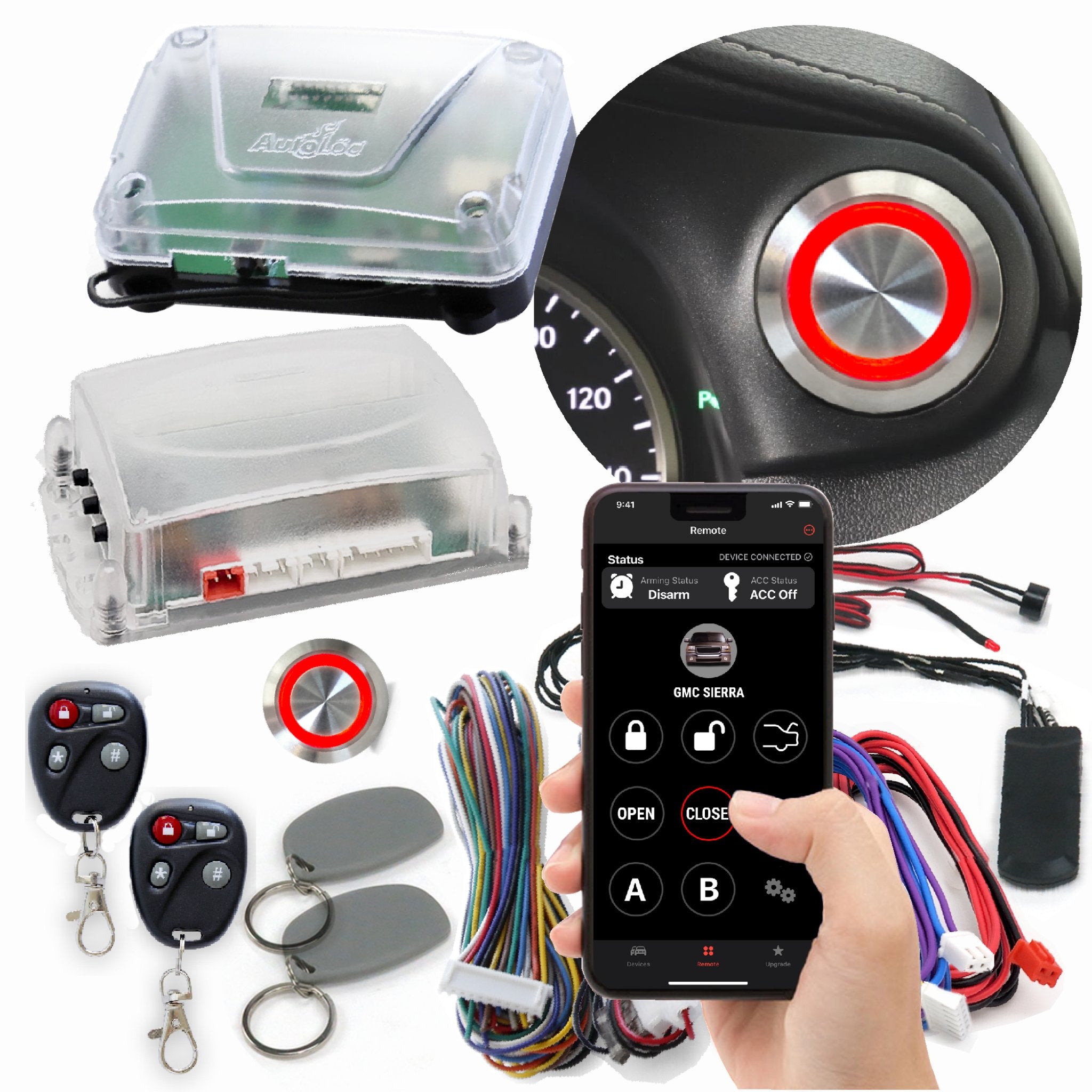 Módulos de arranque de motor con RFID, controles remotos y botón